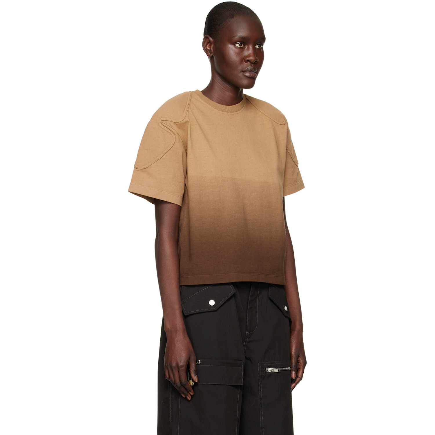  Dion Lee Brown Sunfade T-shirt 