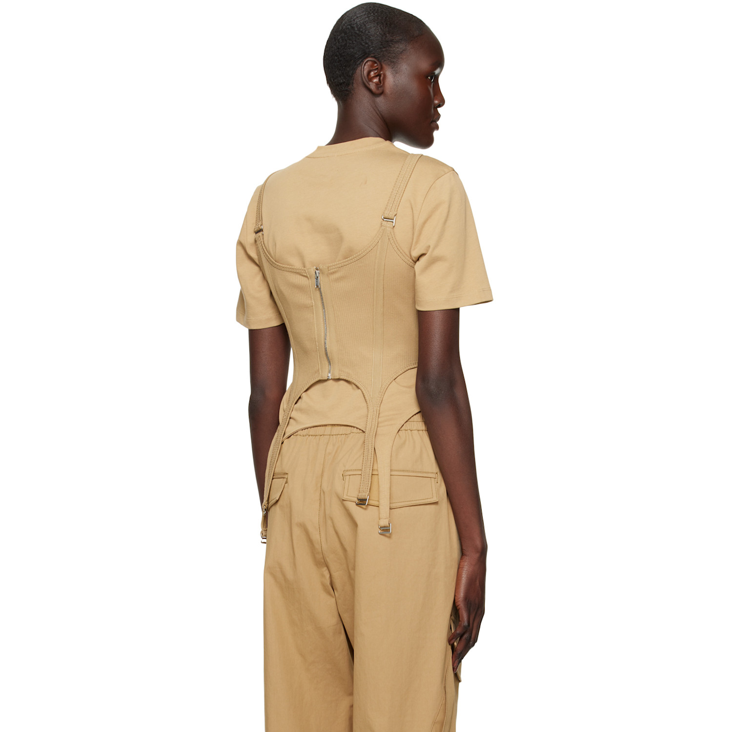  Dion Lee Khaki Combat Corset Tank Top 