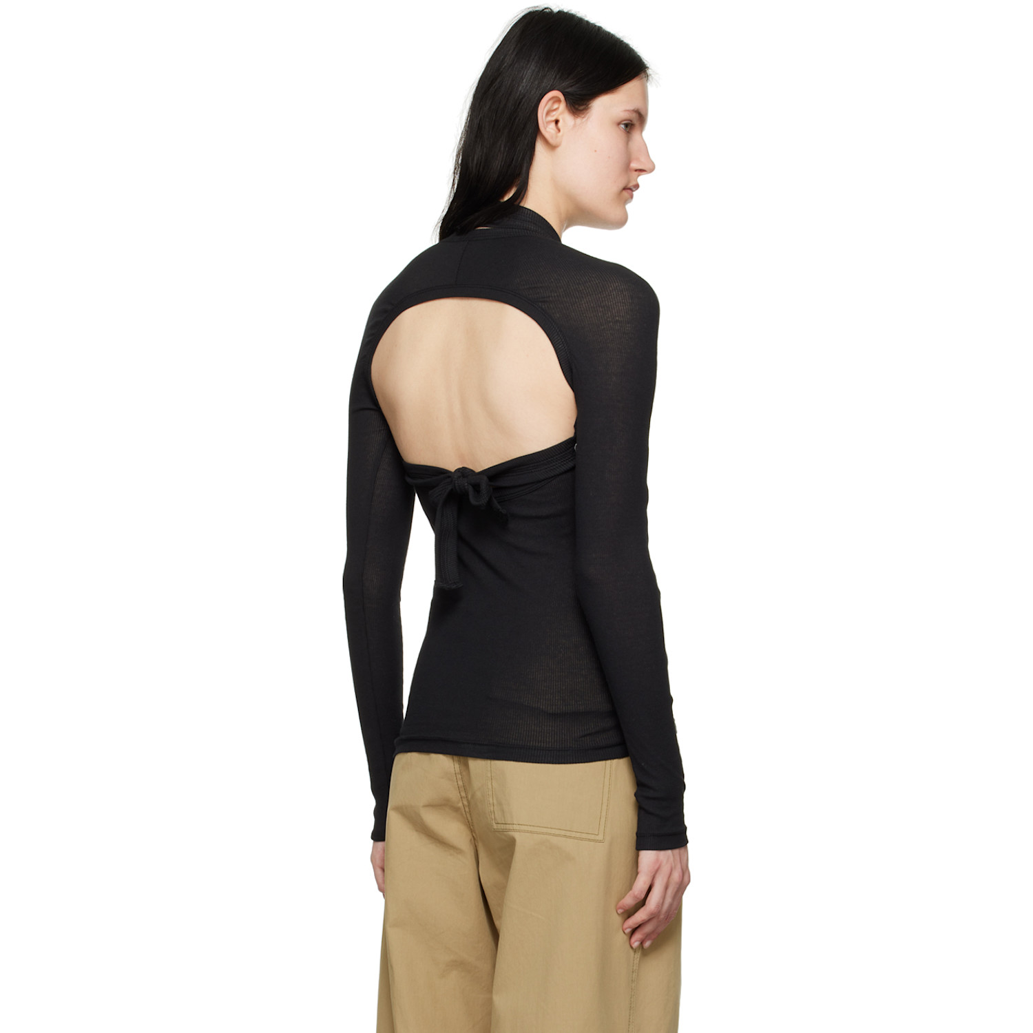  Dion Lee Black Modular Long Sleeve T-shirt 