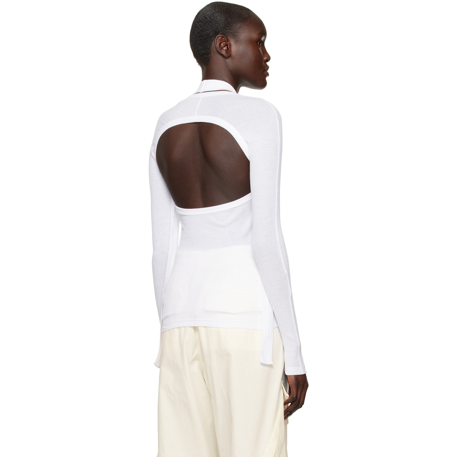  Dion Lee White Modular Long Sleeve T-shirt 