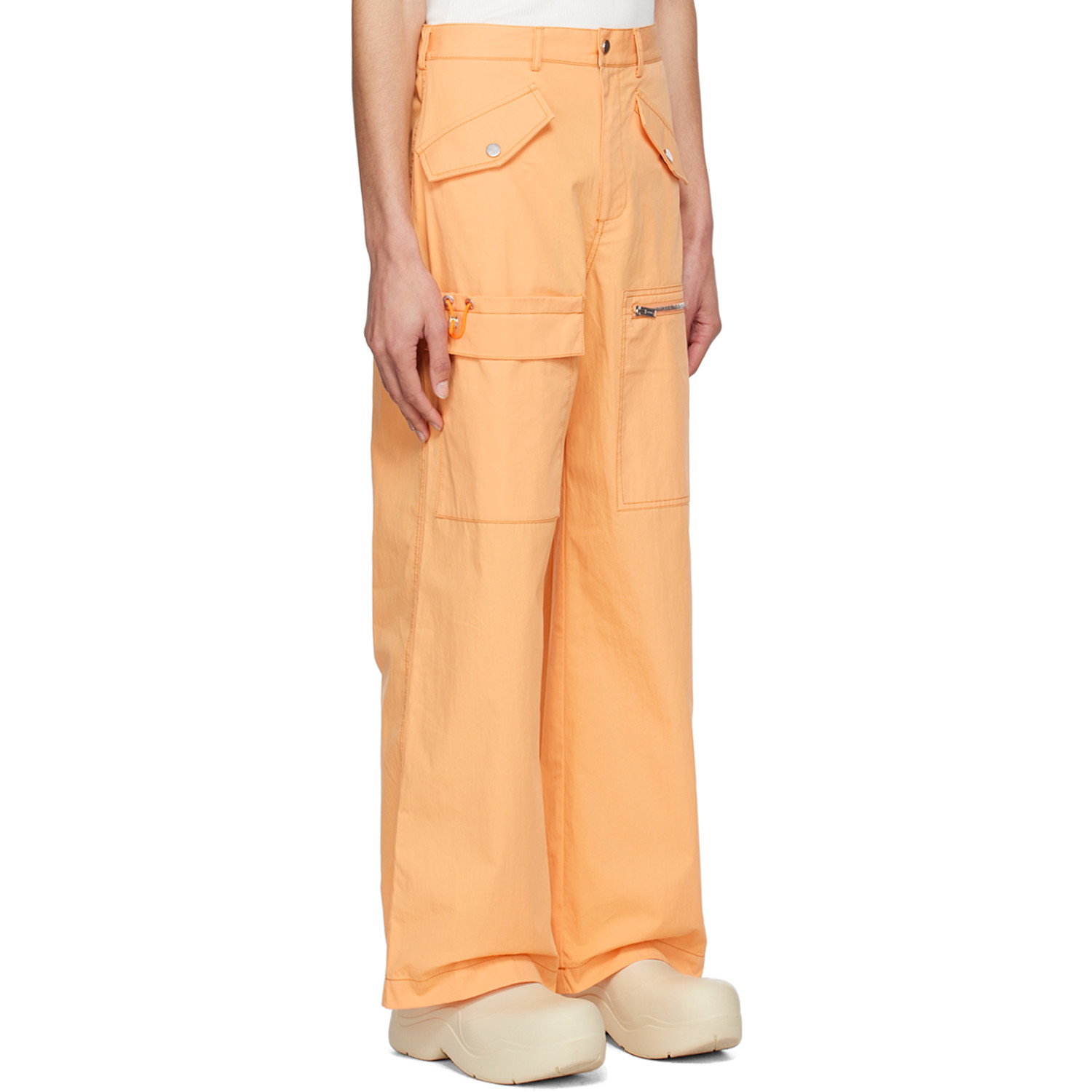  Dion Lee Orange Slouchy Pocket Cargo Pants 