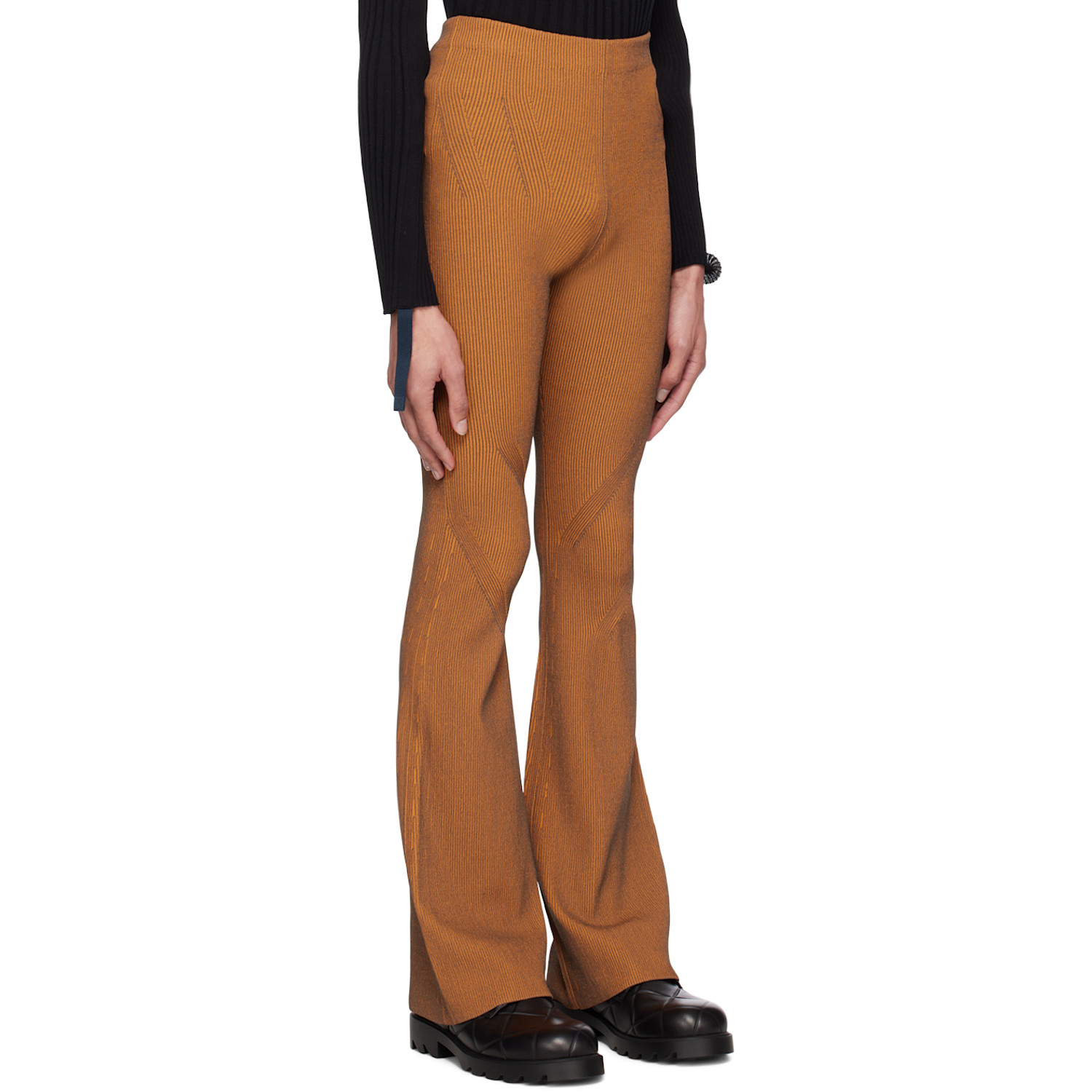  Dion Lee Orange Angled Rib Lounge Pants 