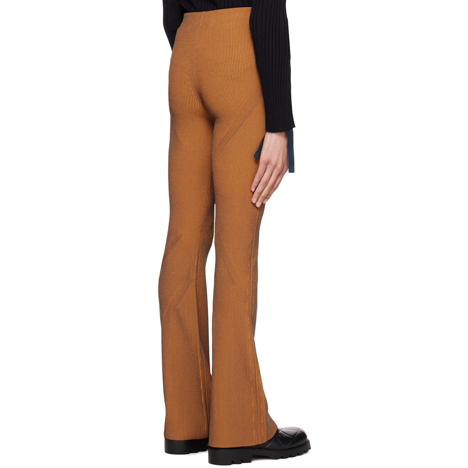  Dion Lee Orange Angled Rib Lounge Pants 