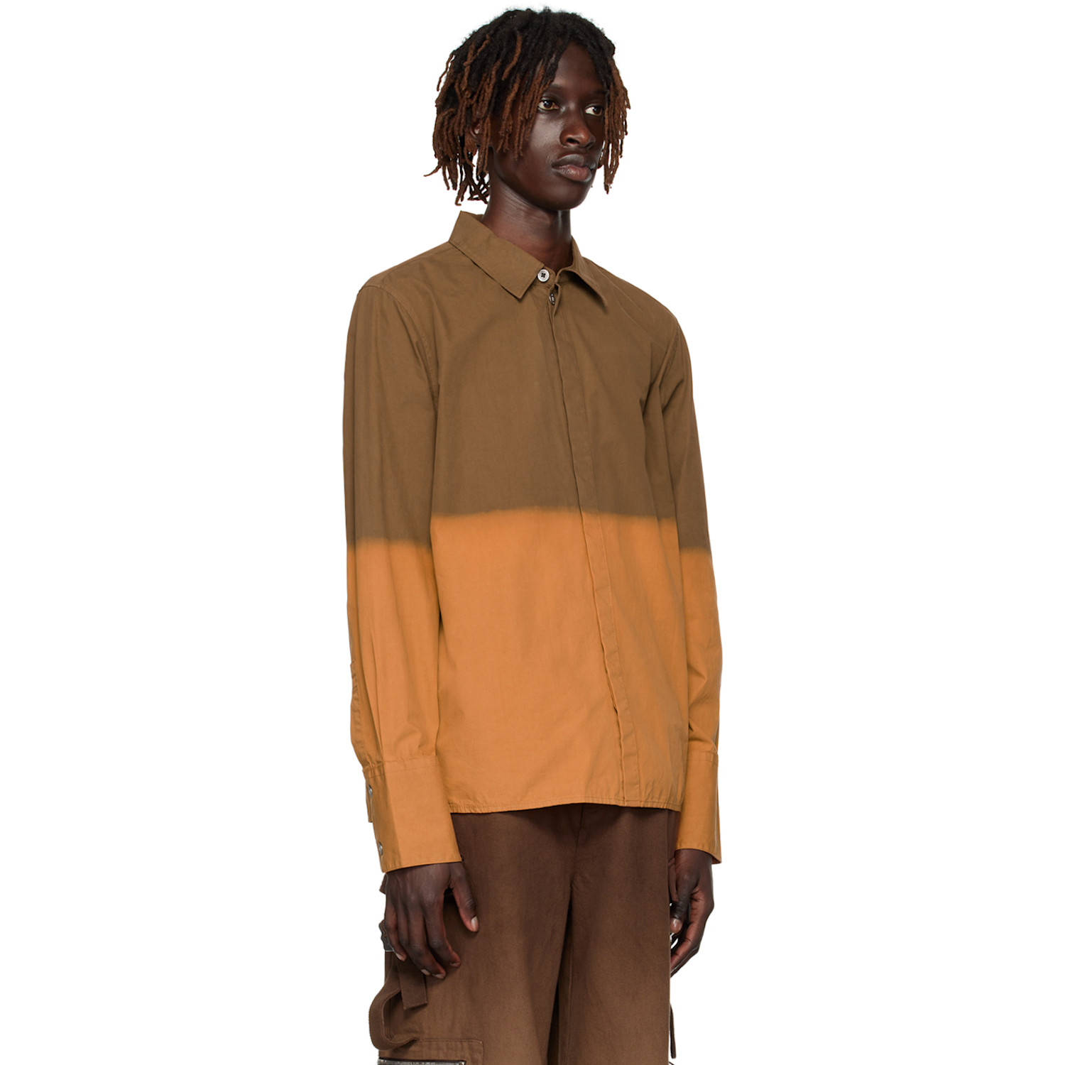  Dion Lee Brown & Orange Sunfade Shirt 