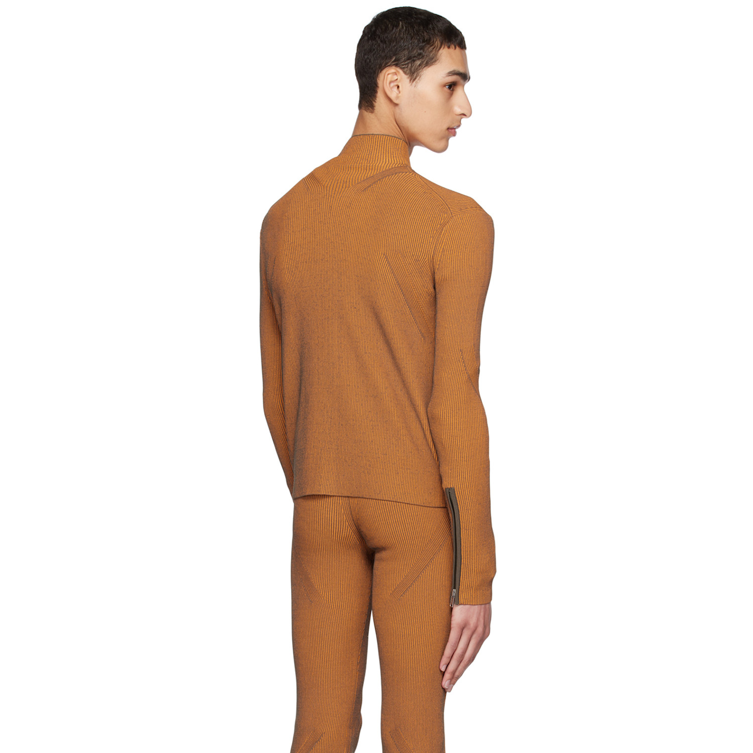  Dion Lee Orange Angled Rib Sweater 