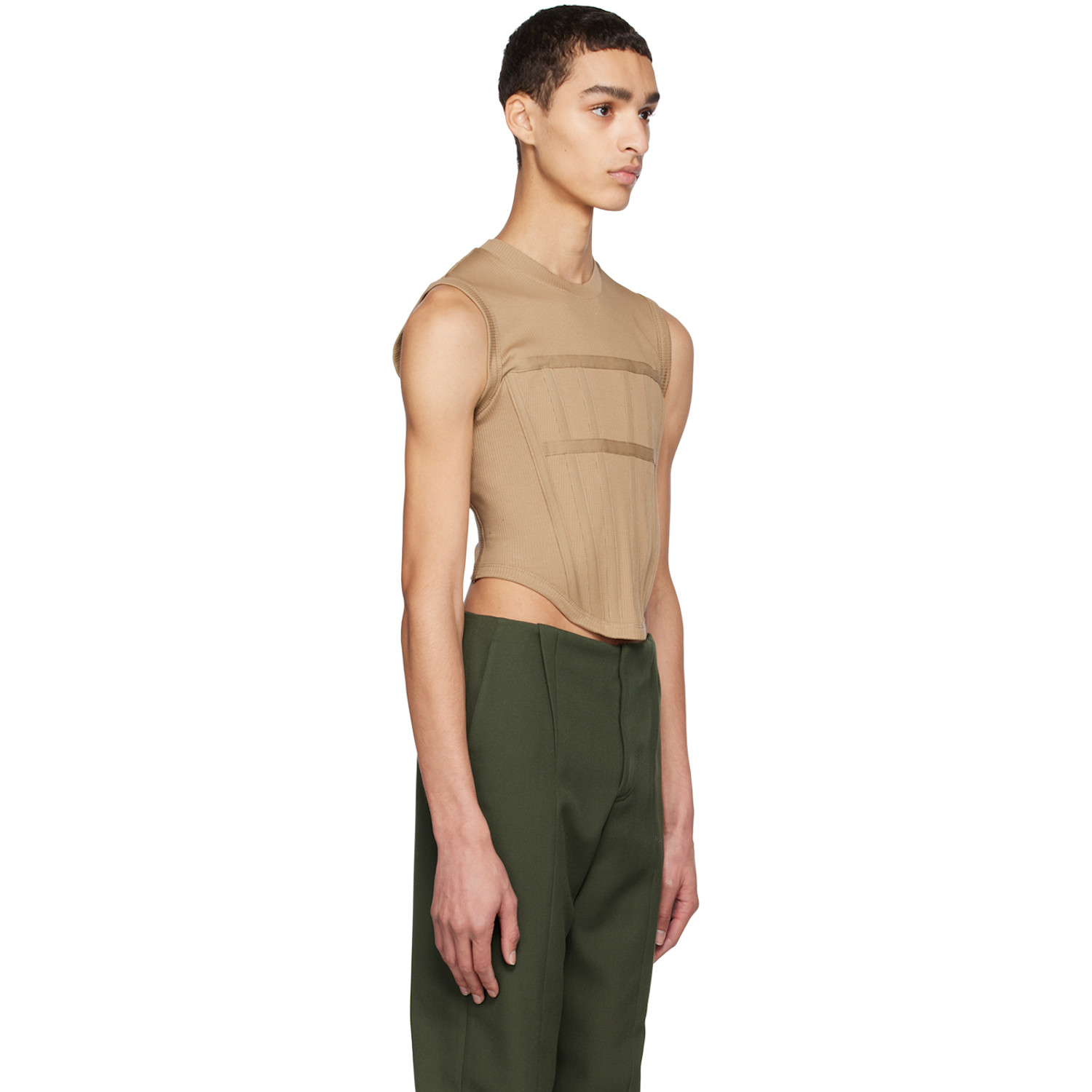  Dion Lee Khaki Corset Tank Top 
