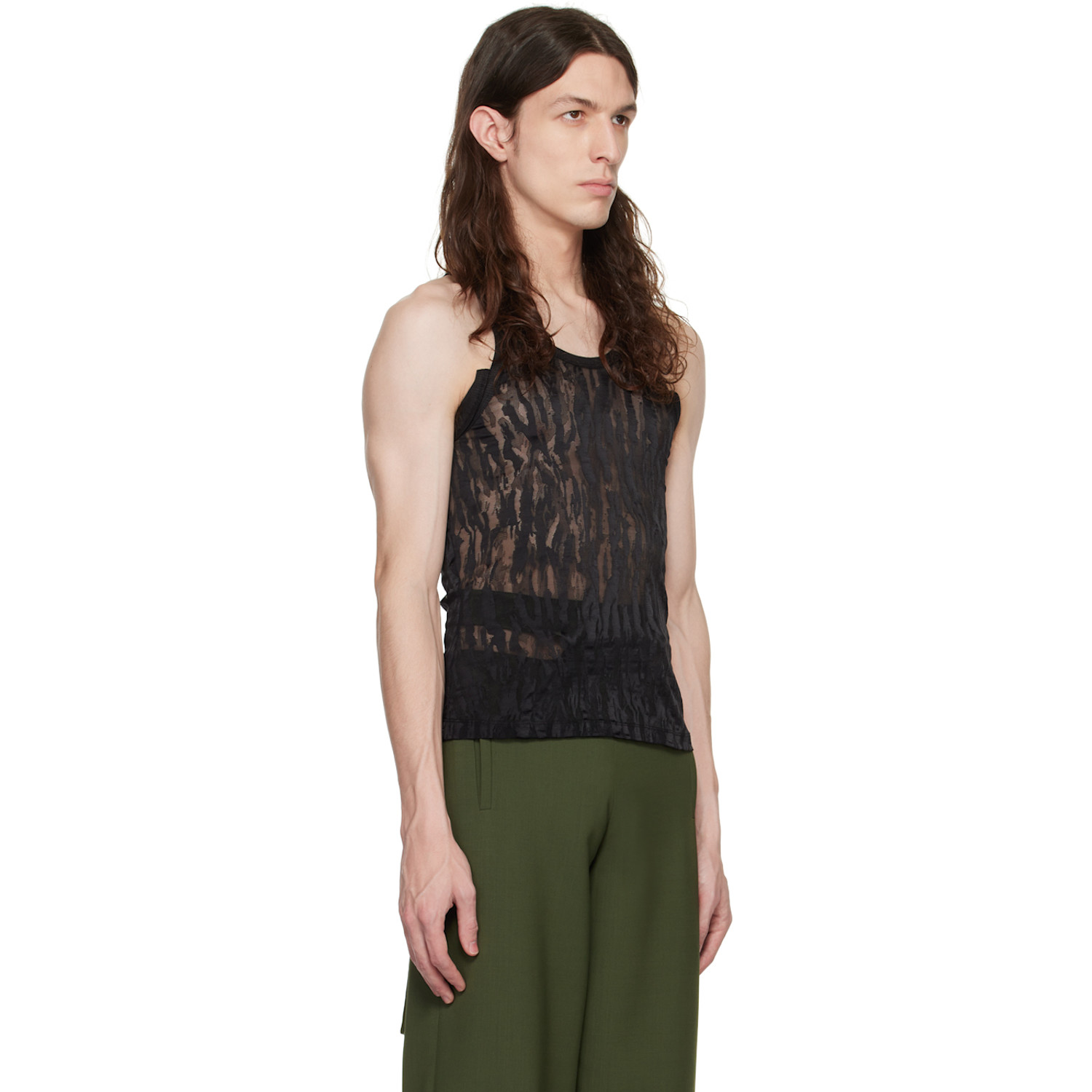  Dion Lee Black Split Tank Top 