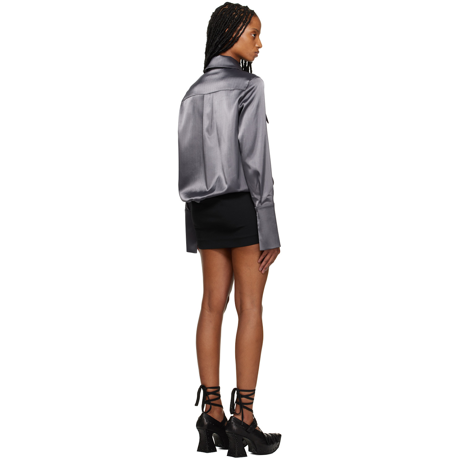  16arlington Ssense Work Capsule – Gray Dara Minidress 