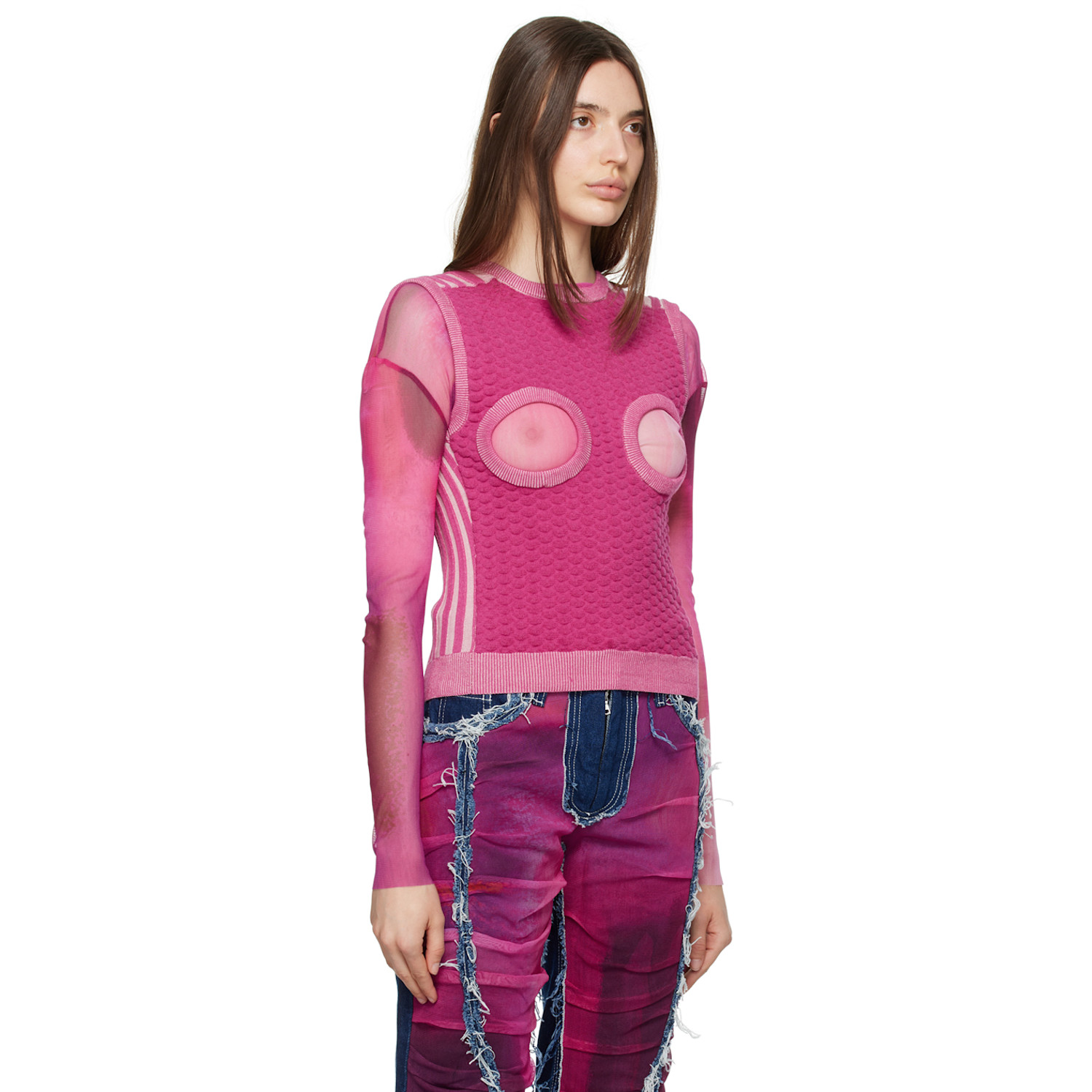  Paula Canovas Del Vas Pink Cutout Vest 
