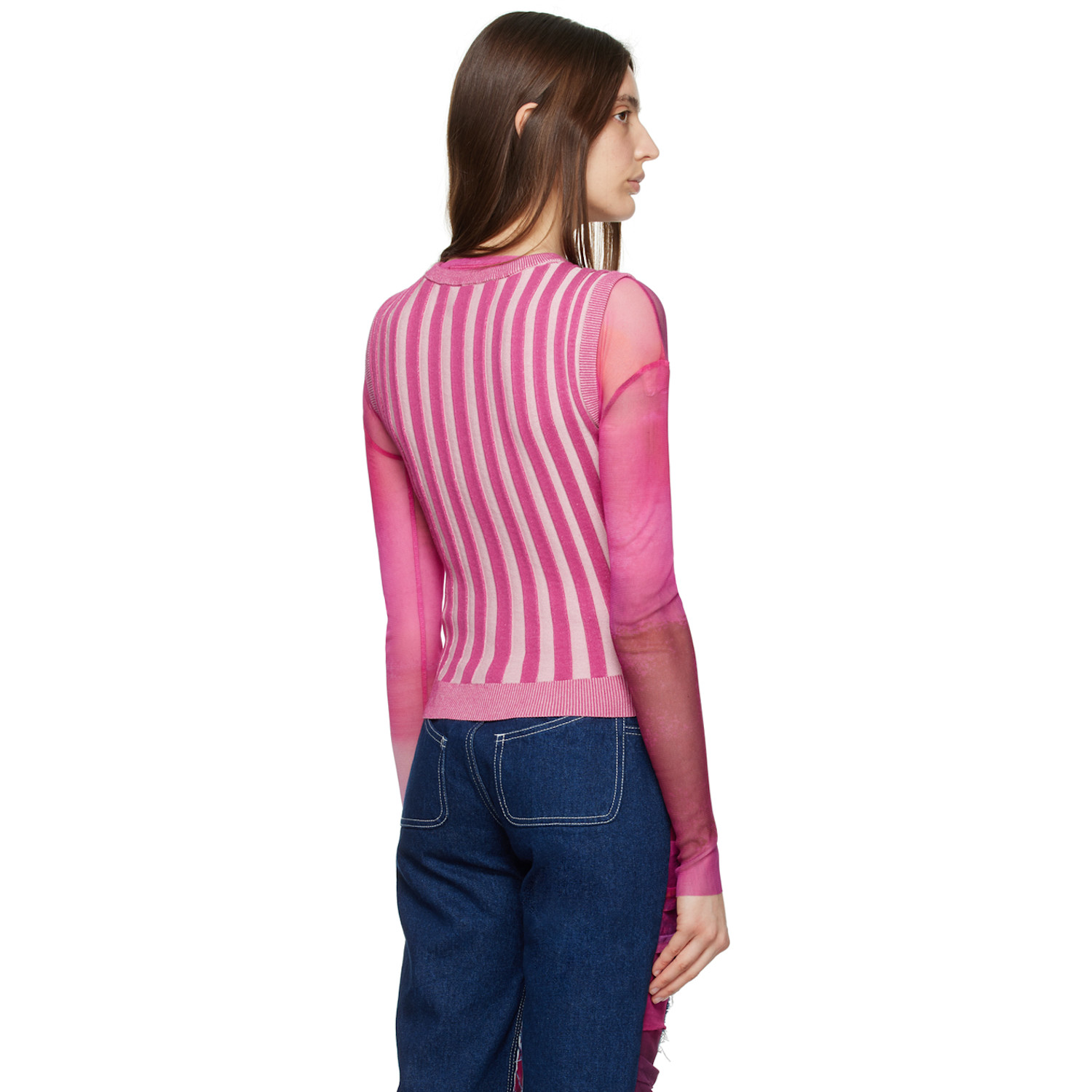  Paula Canovas Del Vas Pink Cutout Vest 