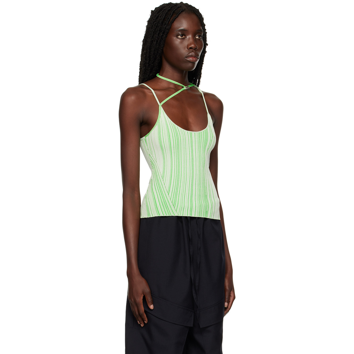  Paris Georgia Green Asymmetric Tank Top 