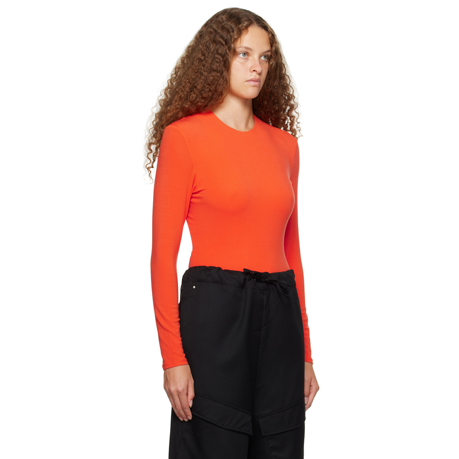  Paris Georgia Orange Backless Bodysuit 