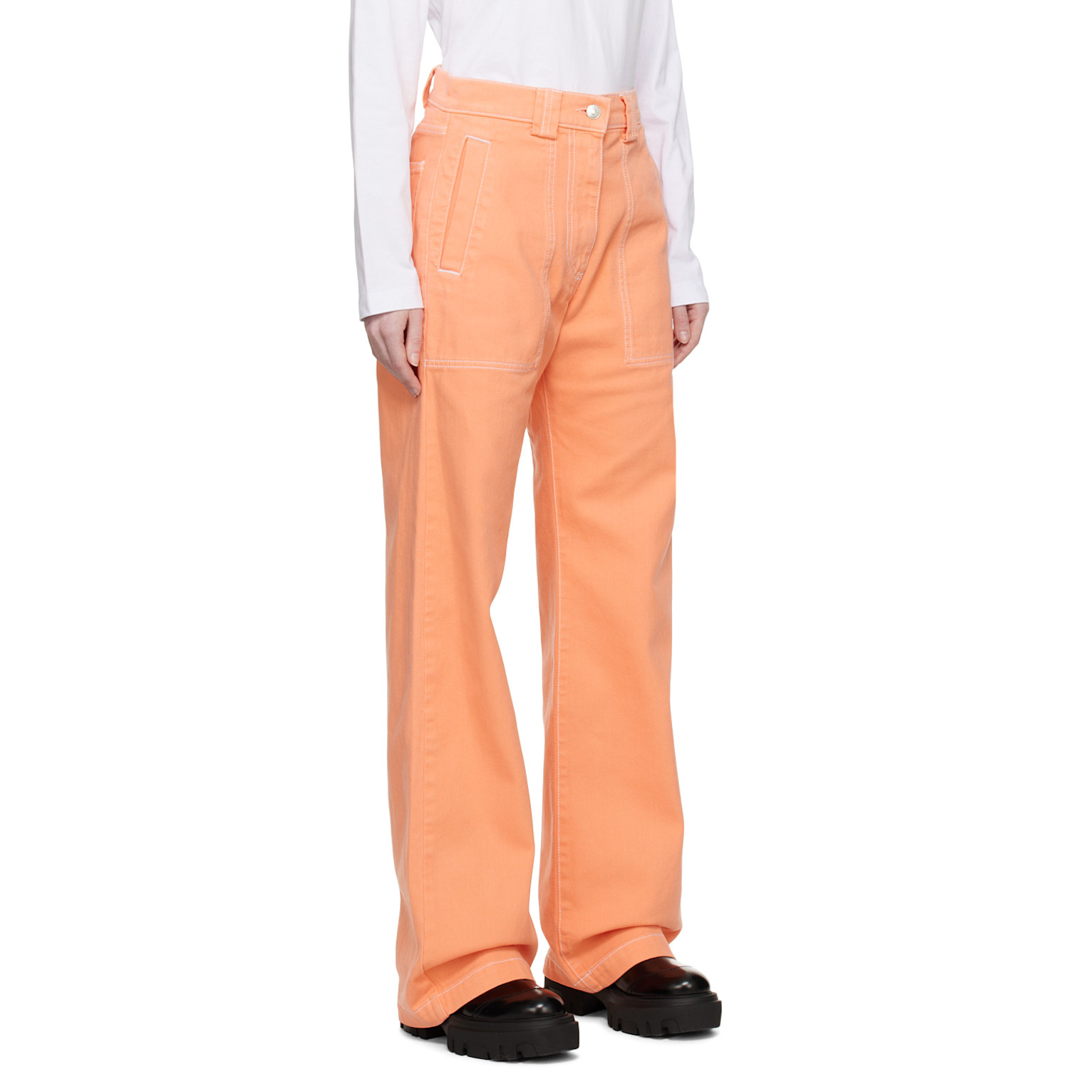 Msgm Orange Baggy Jeans 