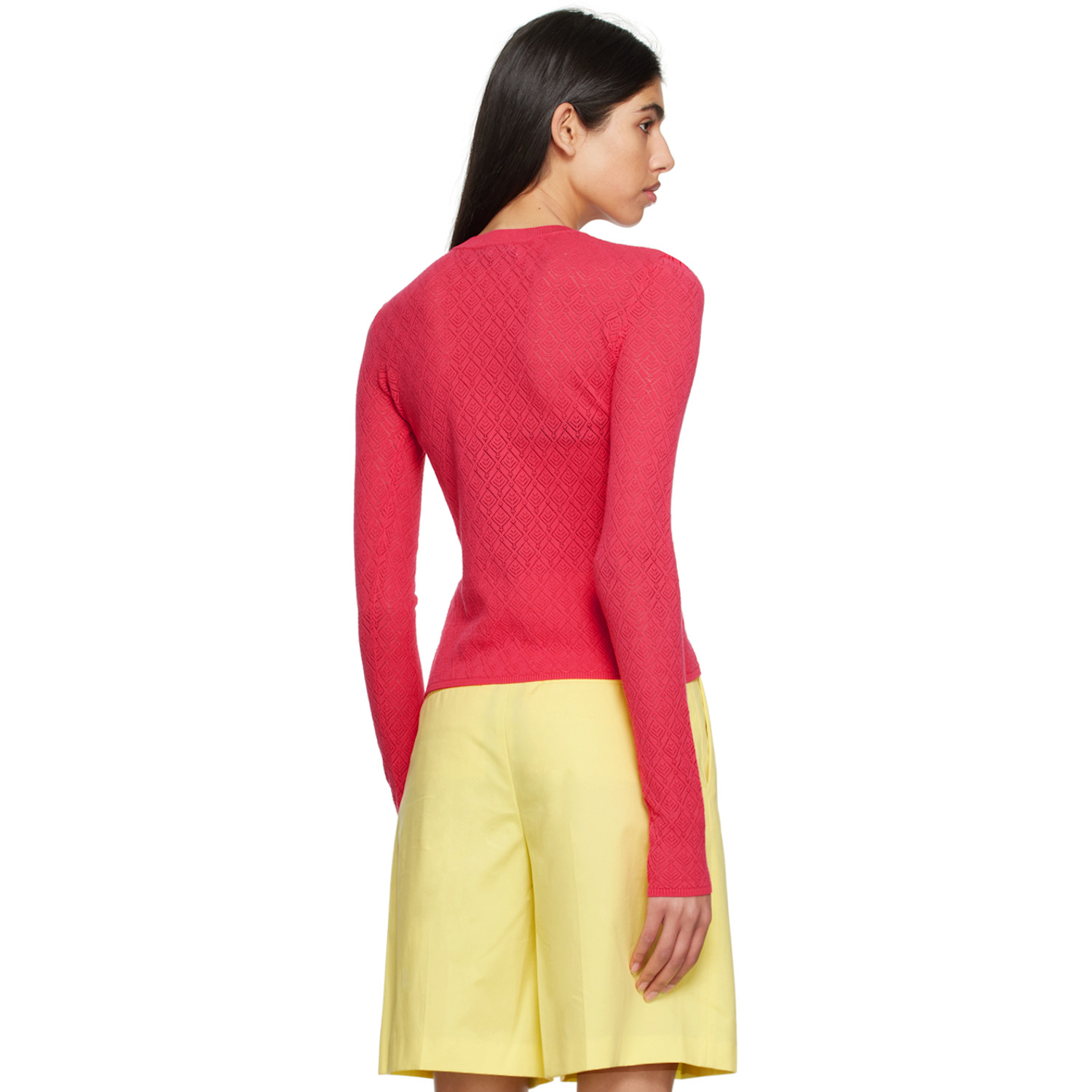 Msgm Pink Crewneck Long Sleeve T-shirt 
