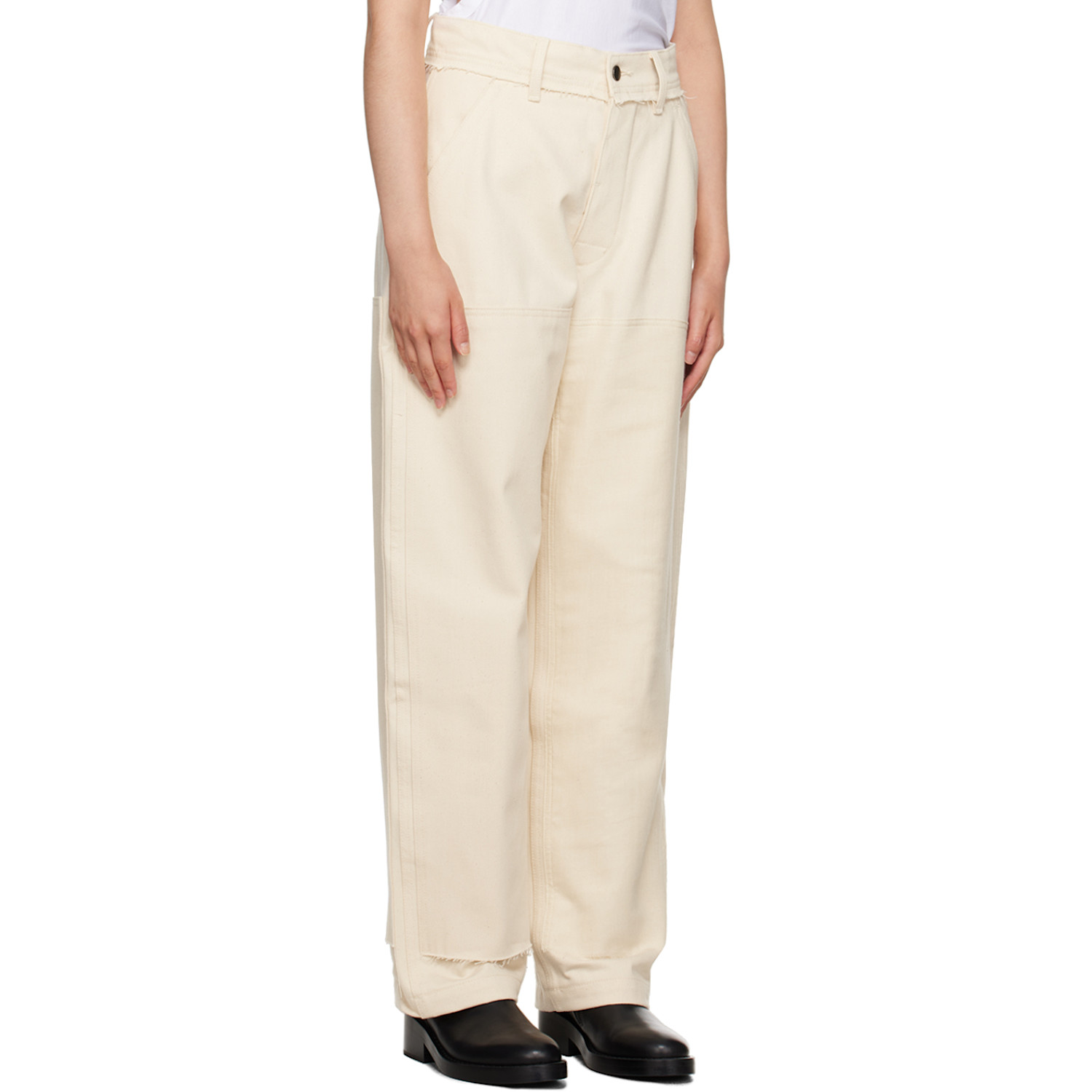  Airei Beige Panel Trousers 