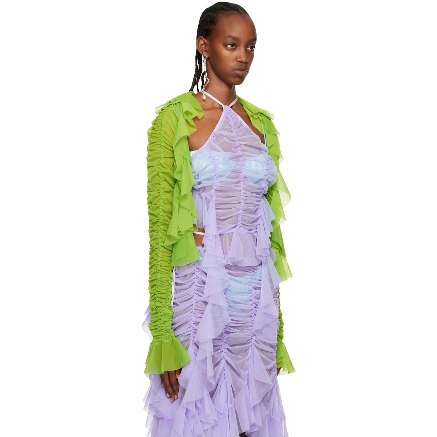  Ester Manas Green Ruched Cardigan 