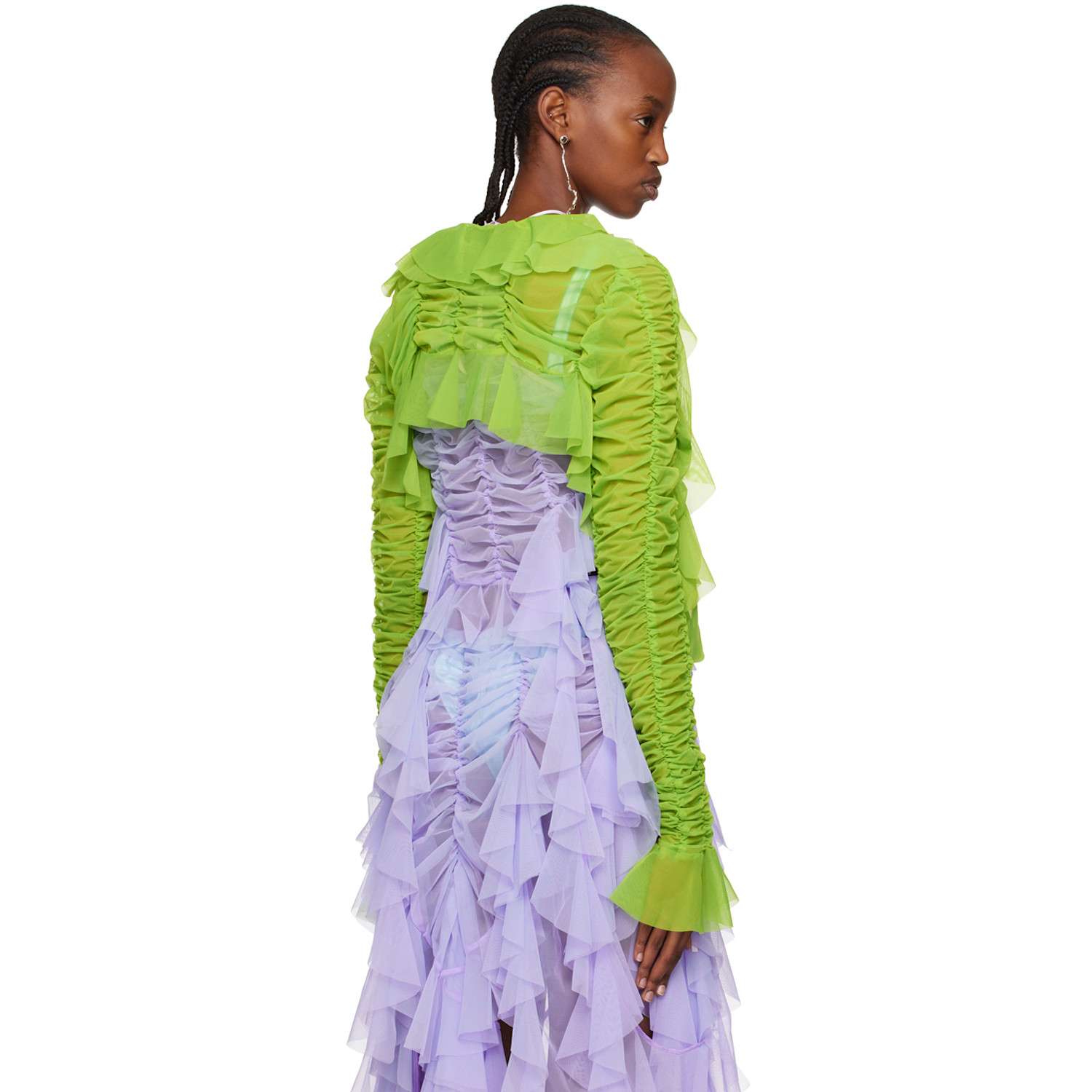  Ester Manas Green Ruched Cardigan 