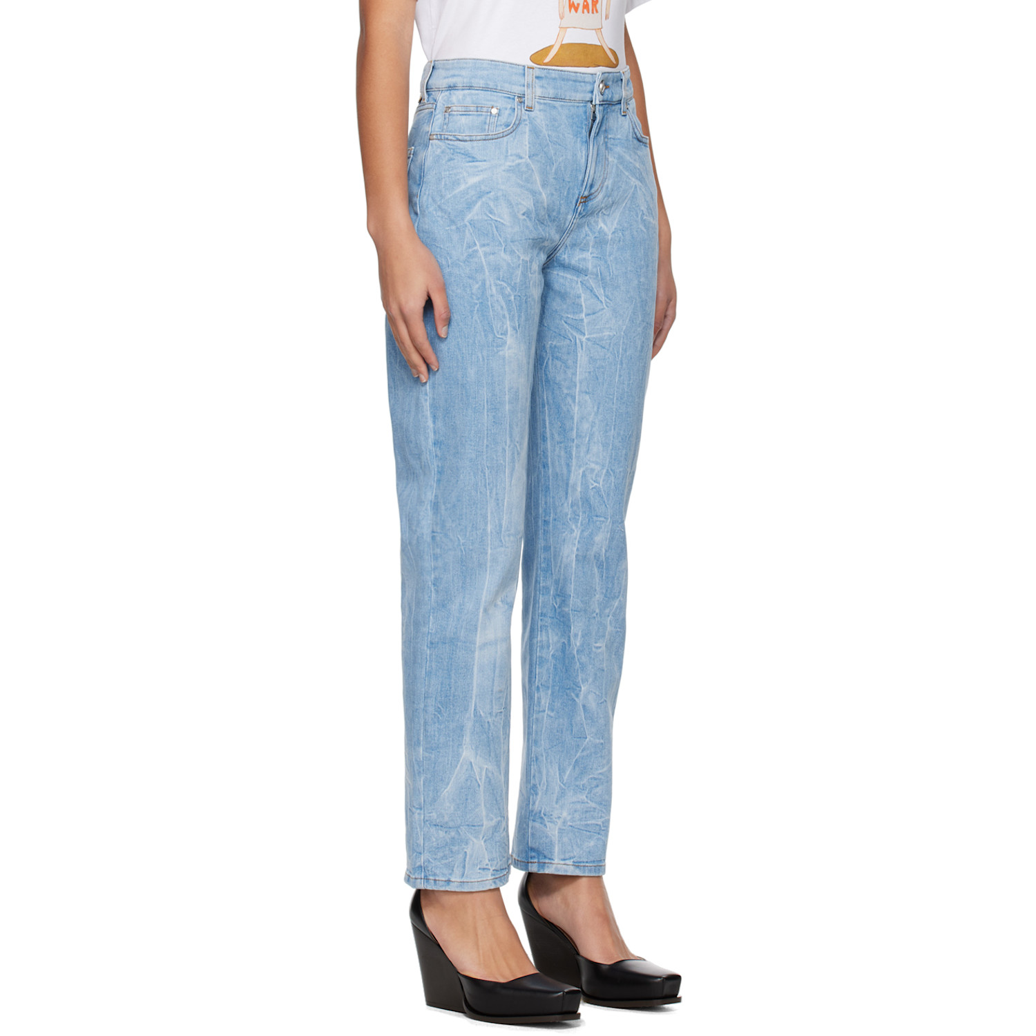  Stella Mccartney Blue Crinkle Wash Jeans 