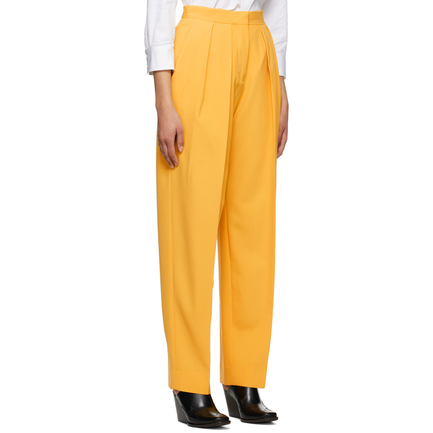  Stella Mccartney Yellow Pleated Trousers 