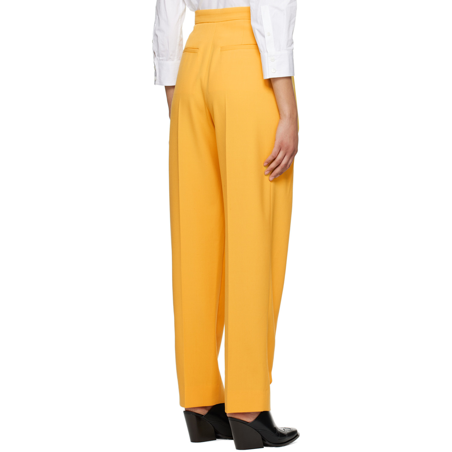  Stella Mccartney Yellow Pleated Trousers 