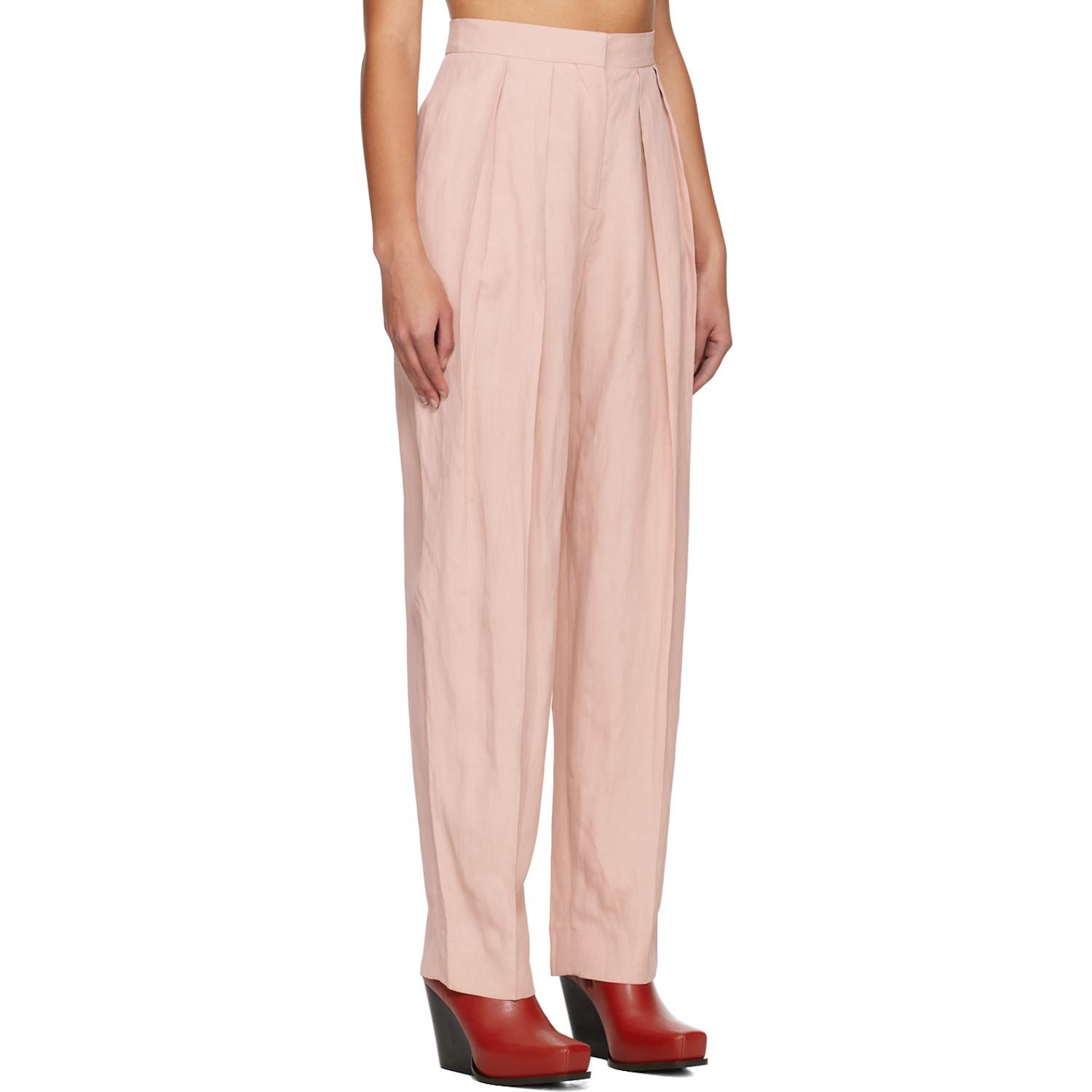  Stella Mccartney Pink Pleated Trousers 