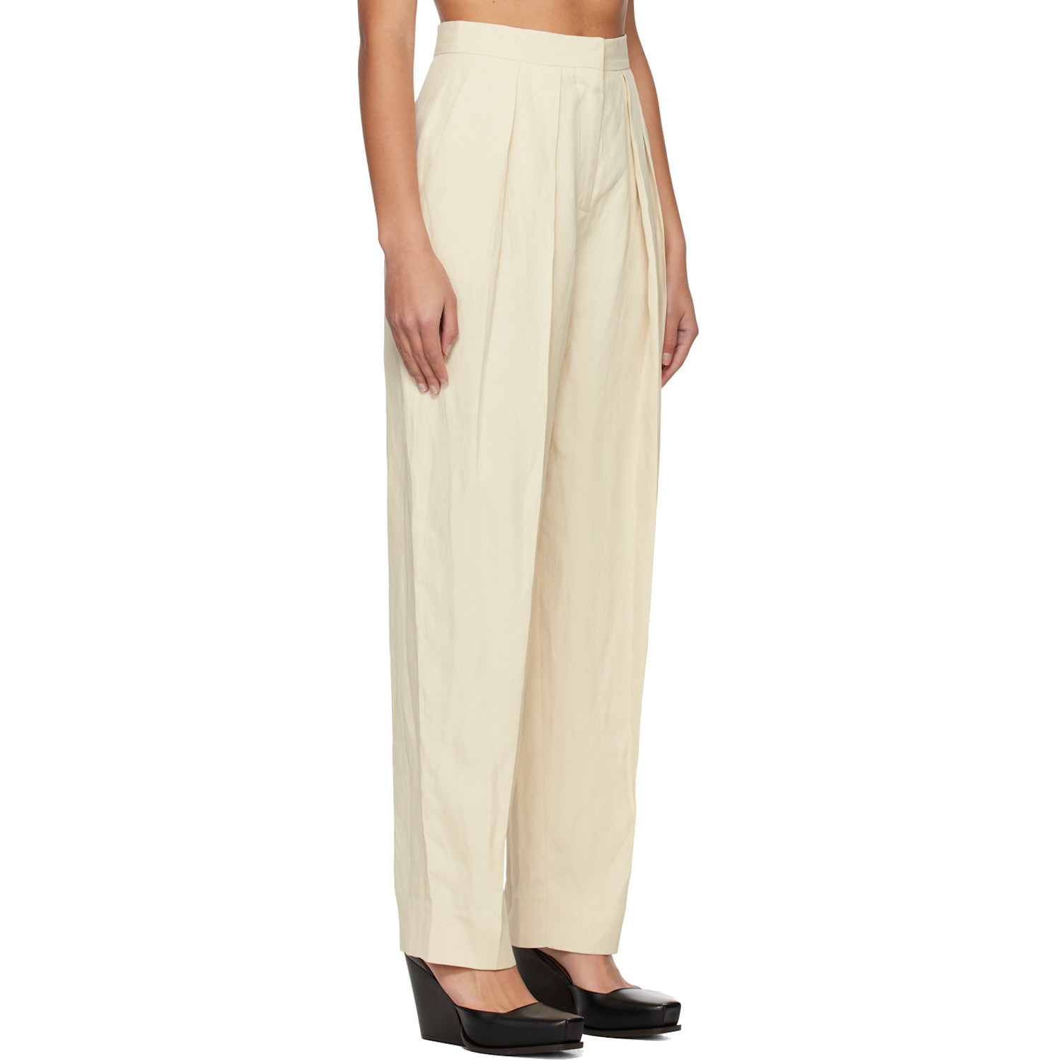  Stella Mccartney Off-white Pleated Trousers 