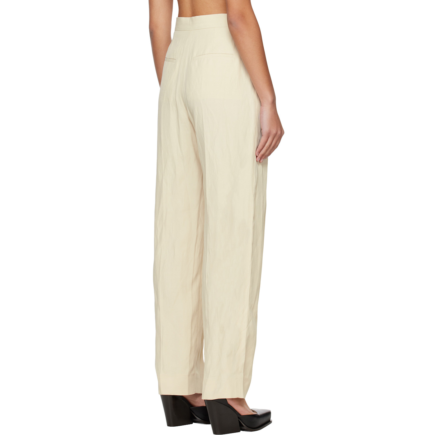  Stella Mccartney Off-white Pleated Trousers 