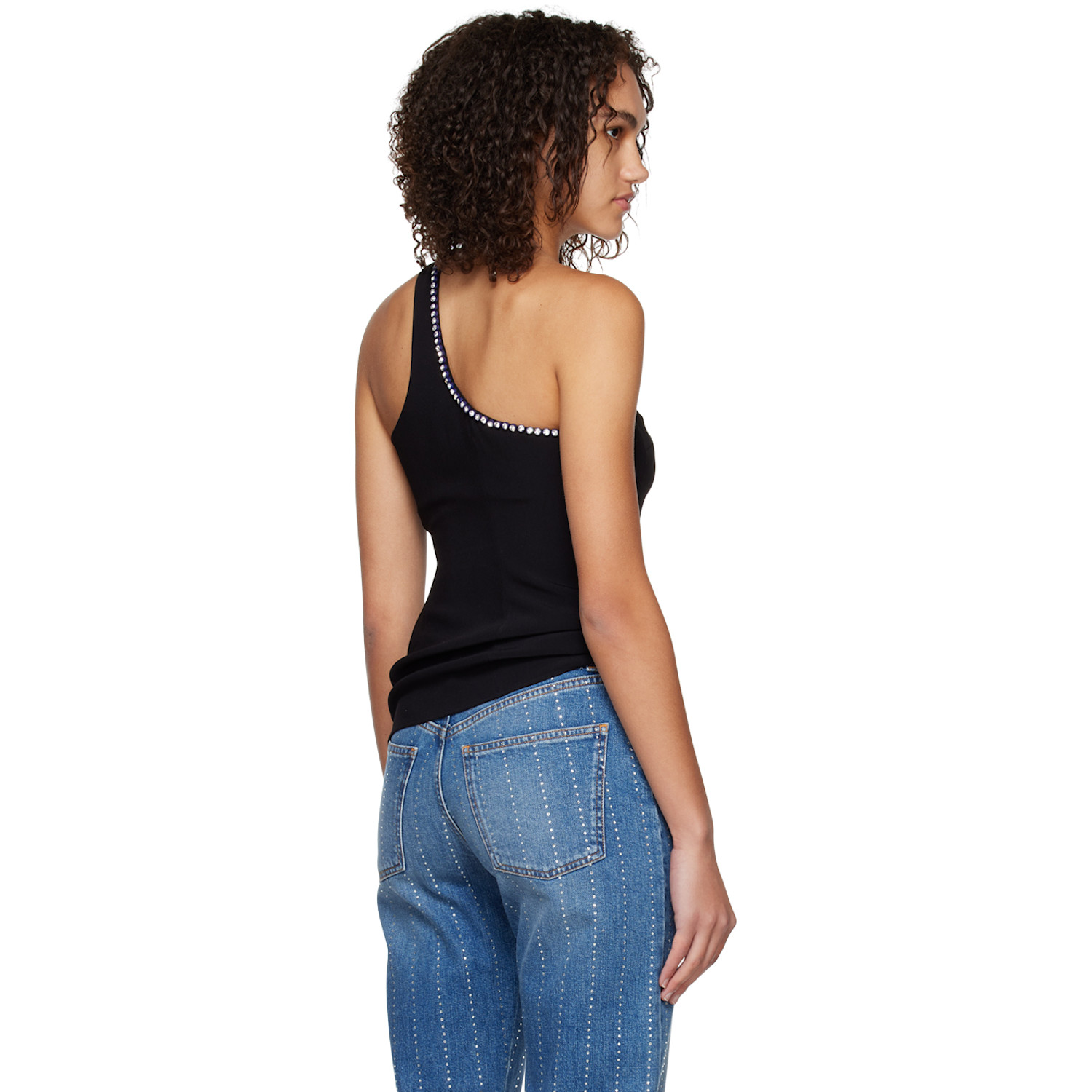  Stella Mccartney Black Single-shoulder Tank Top 