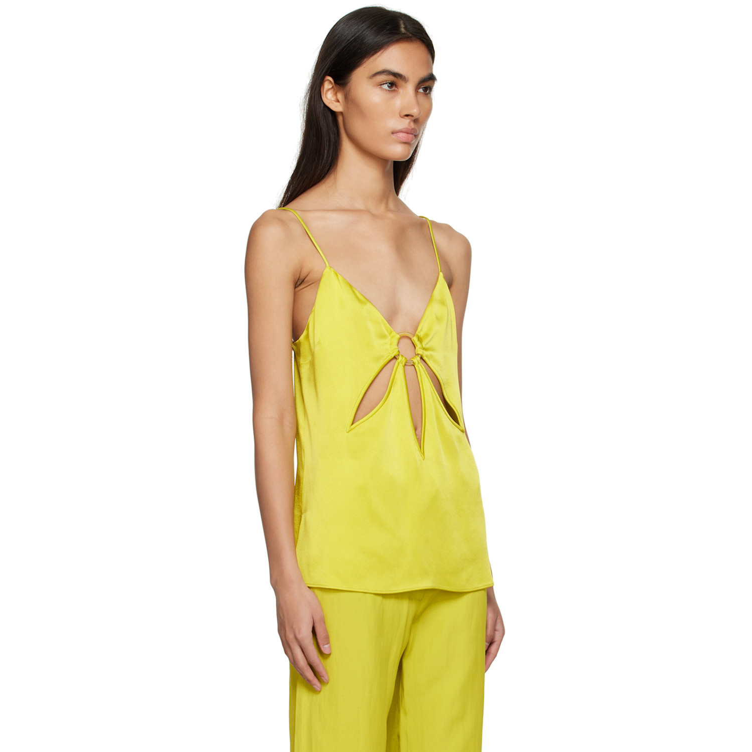  Stella Mccartney Yellow V-neck Tank Top 