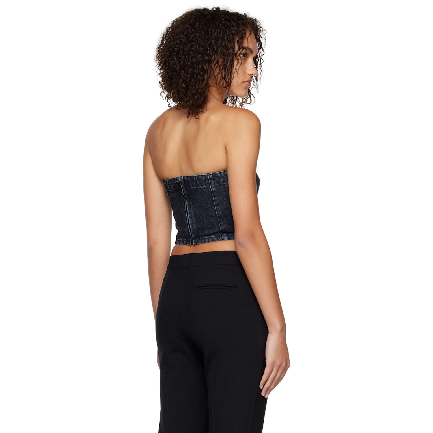  Stella Mccartney Navy Washed Denim Bustier 