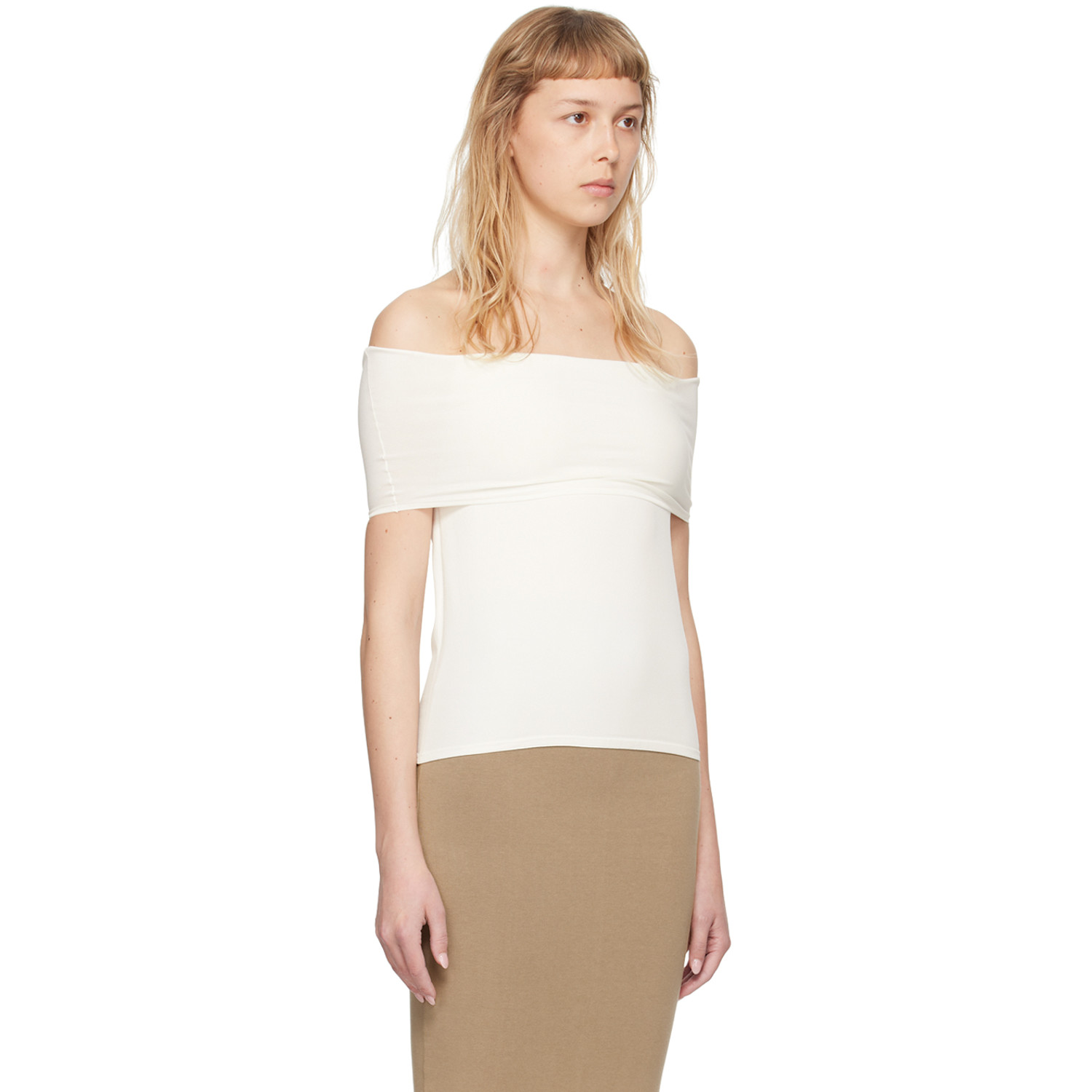  Quira Ssense Exclusive Off-white Foldover Neck Blouse 