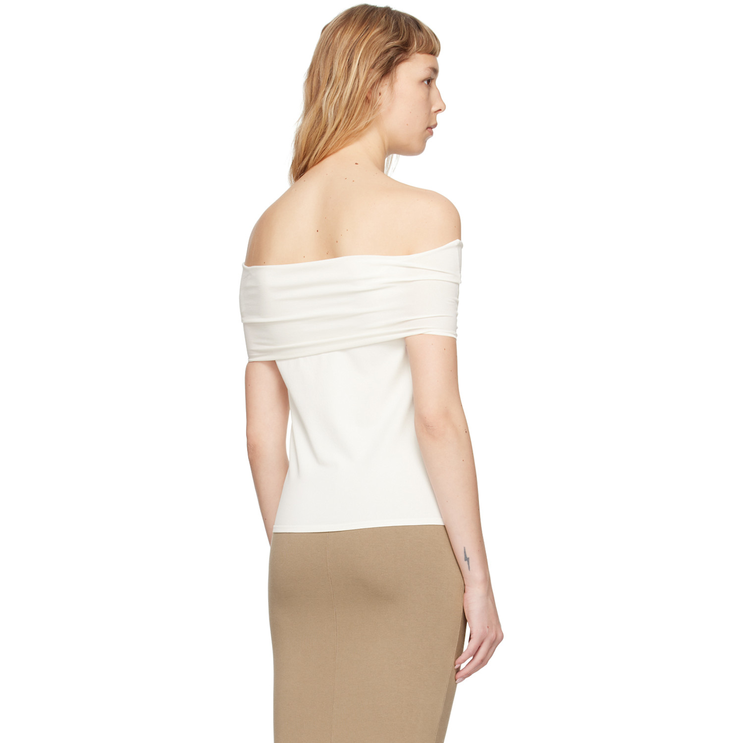  Quira Ssense Exclusive Off-white Foldover Neck Blouse 