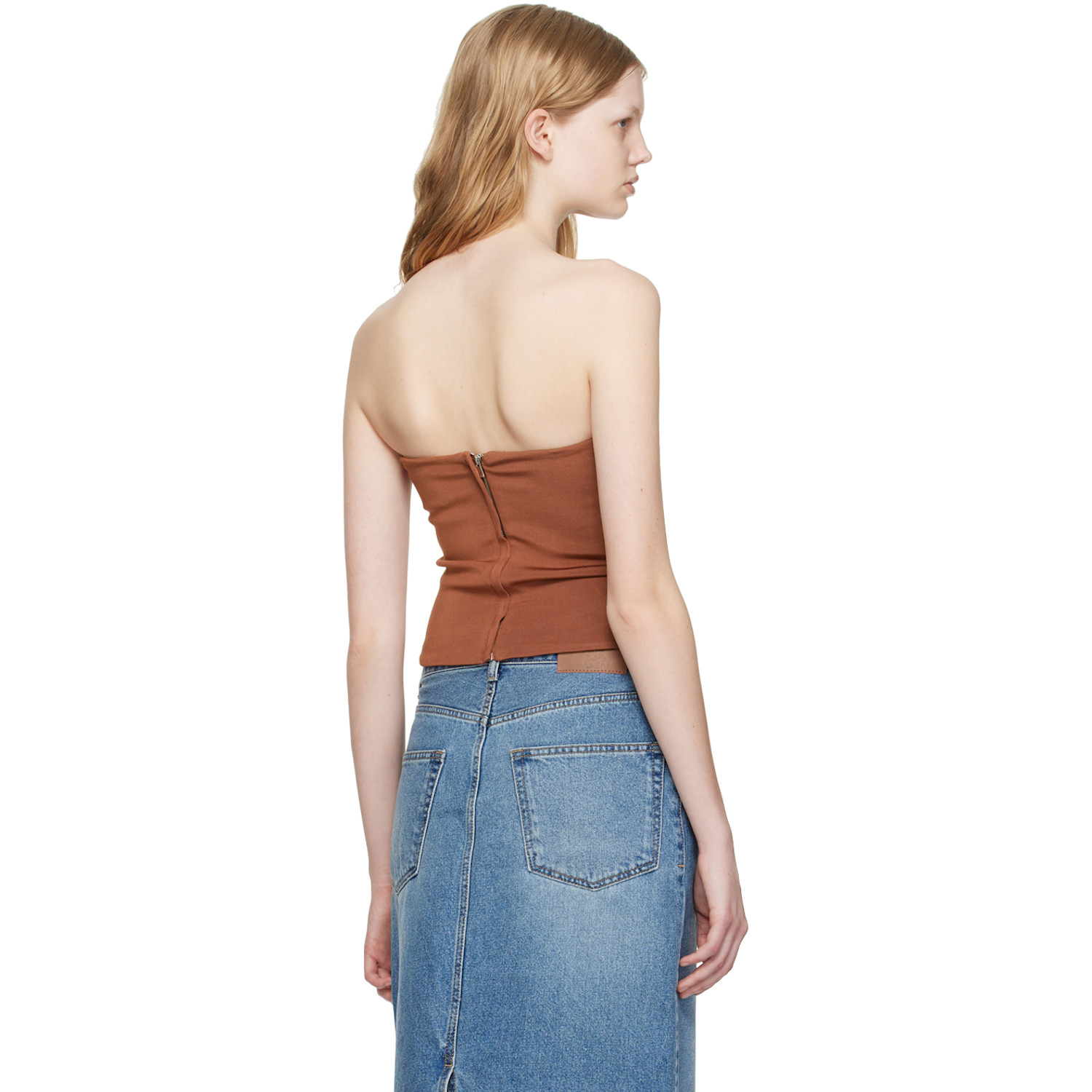  Esse Studios Brown Strapless Tube Top 