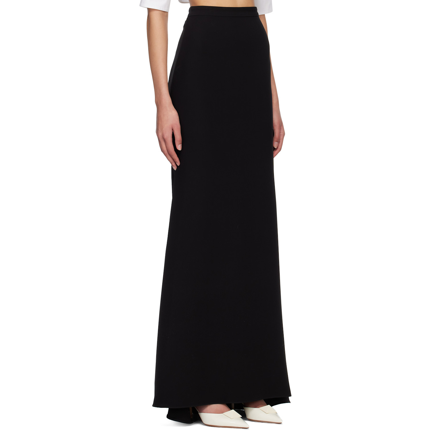  Valentino Black Flared Maxi Skirt 