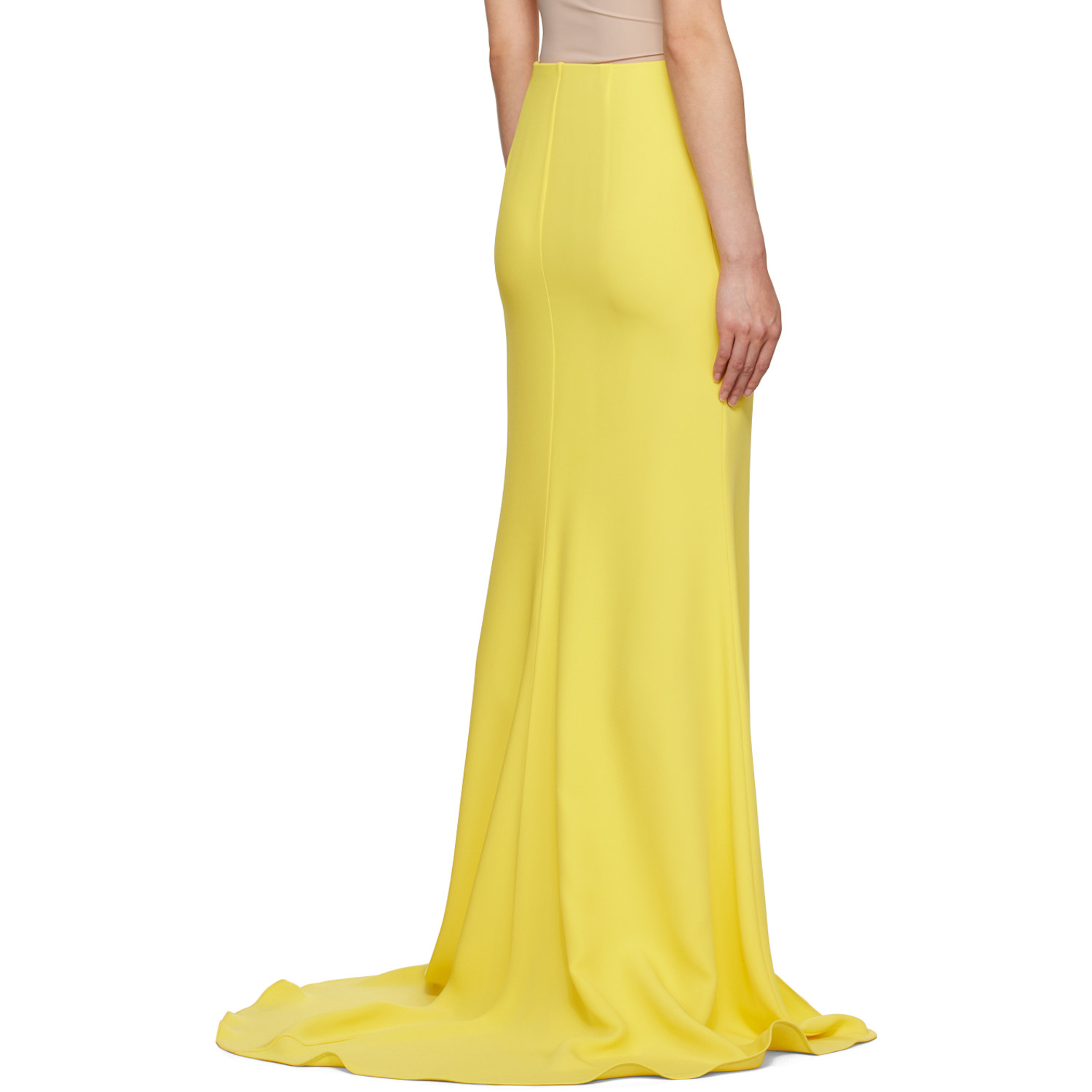  Valentino Yellow Flared Maxi Skirt 