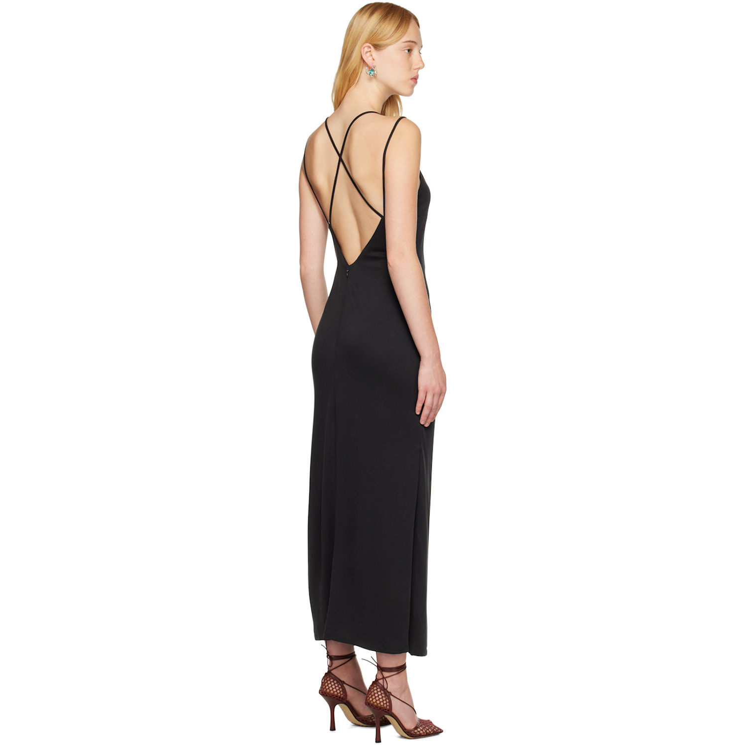  Third Form Black Form Cross Back Midi Dress 