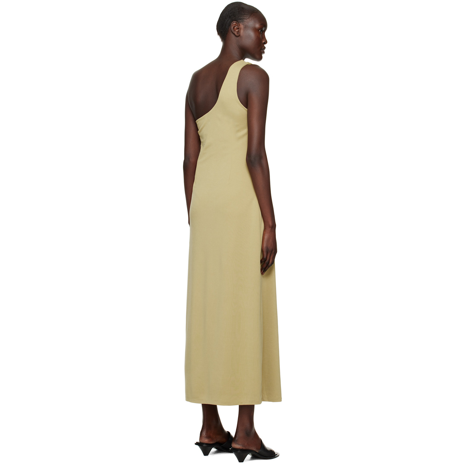  Third Form Khaki Form One Shoulder Midi Dress 