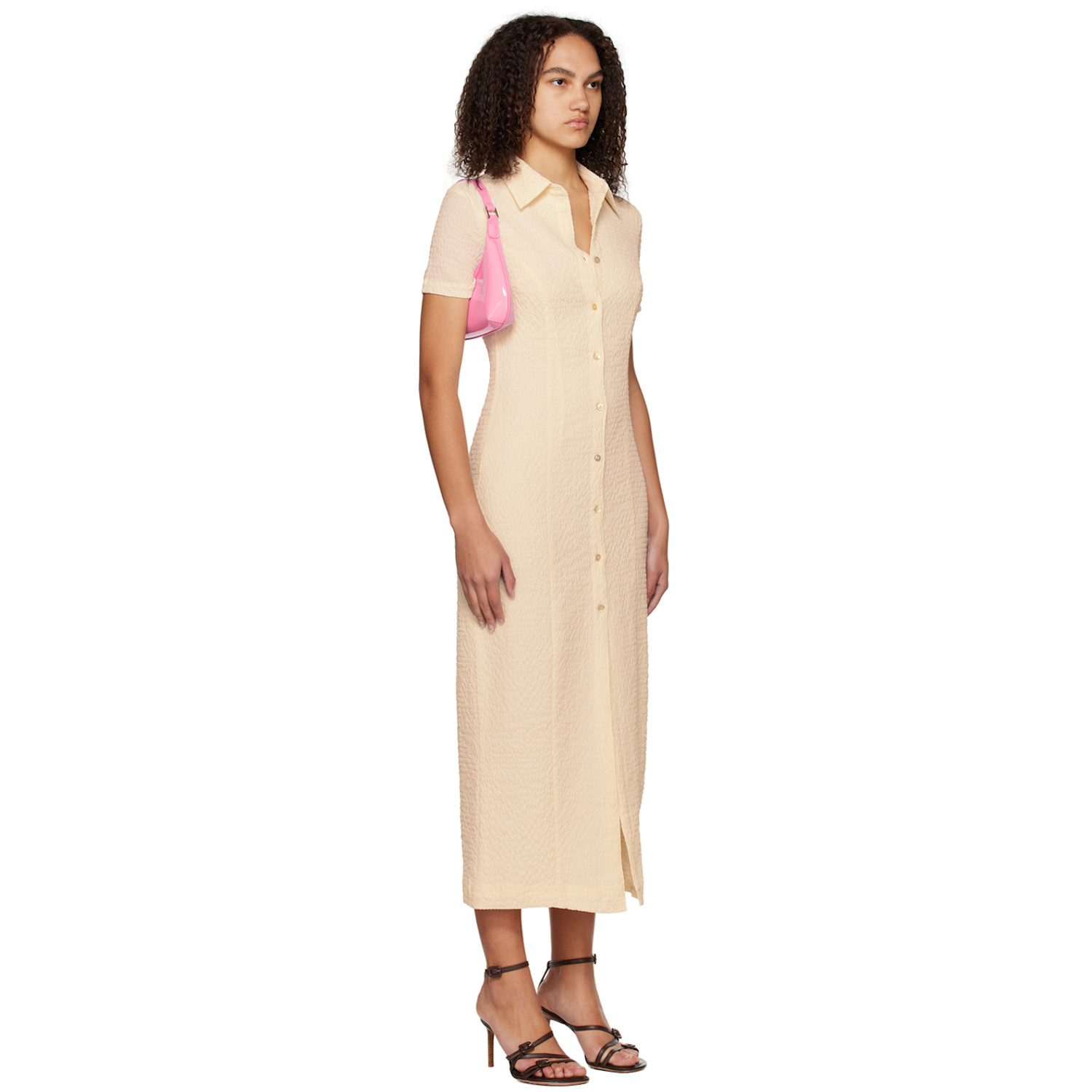 Third Form Off-white Button Midi Dress 