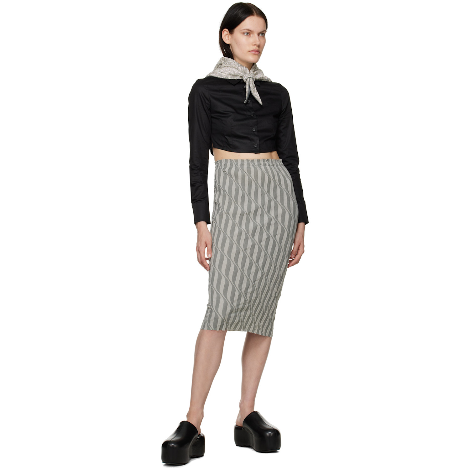  Kara White & Gray Scout Scarf 