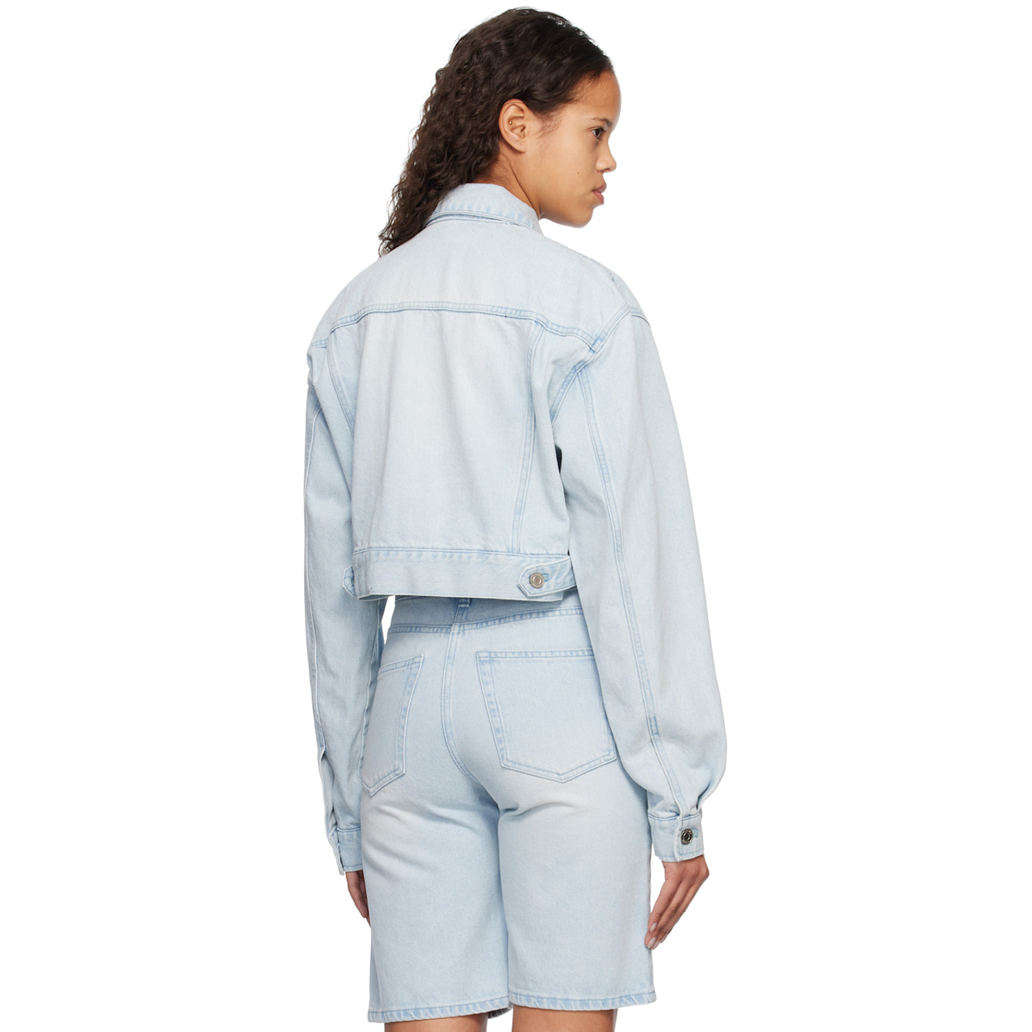  System Blue Cropped Denim Jacket 