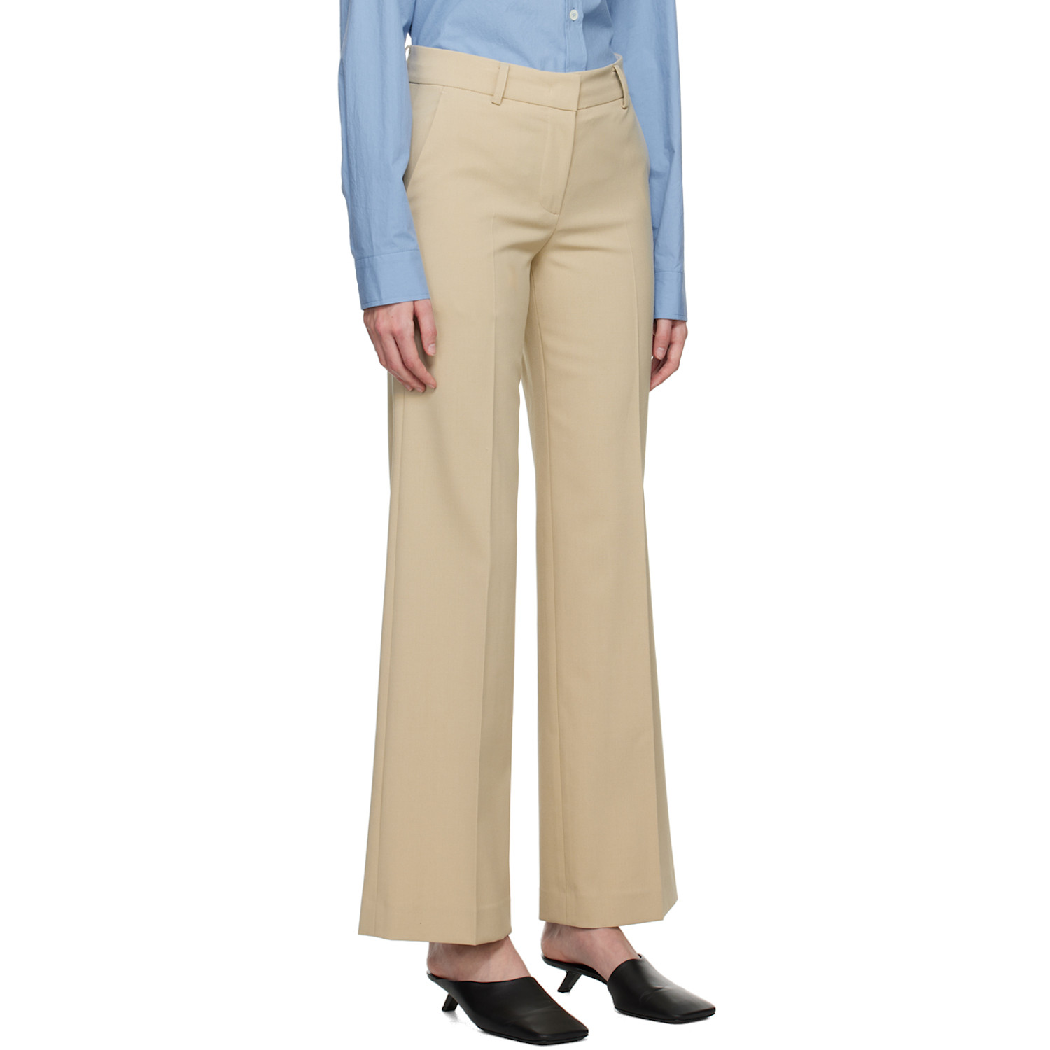  System Beige Creased Trousers 