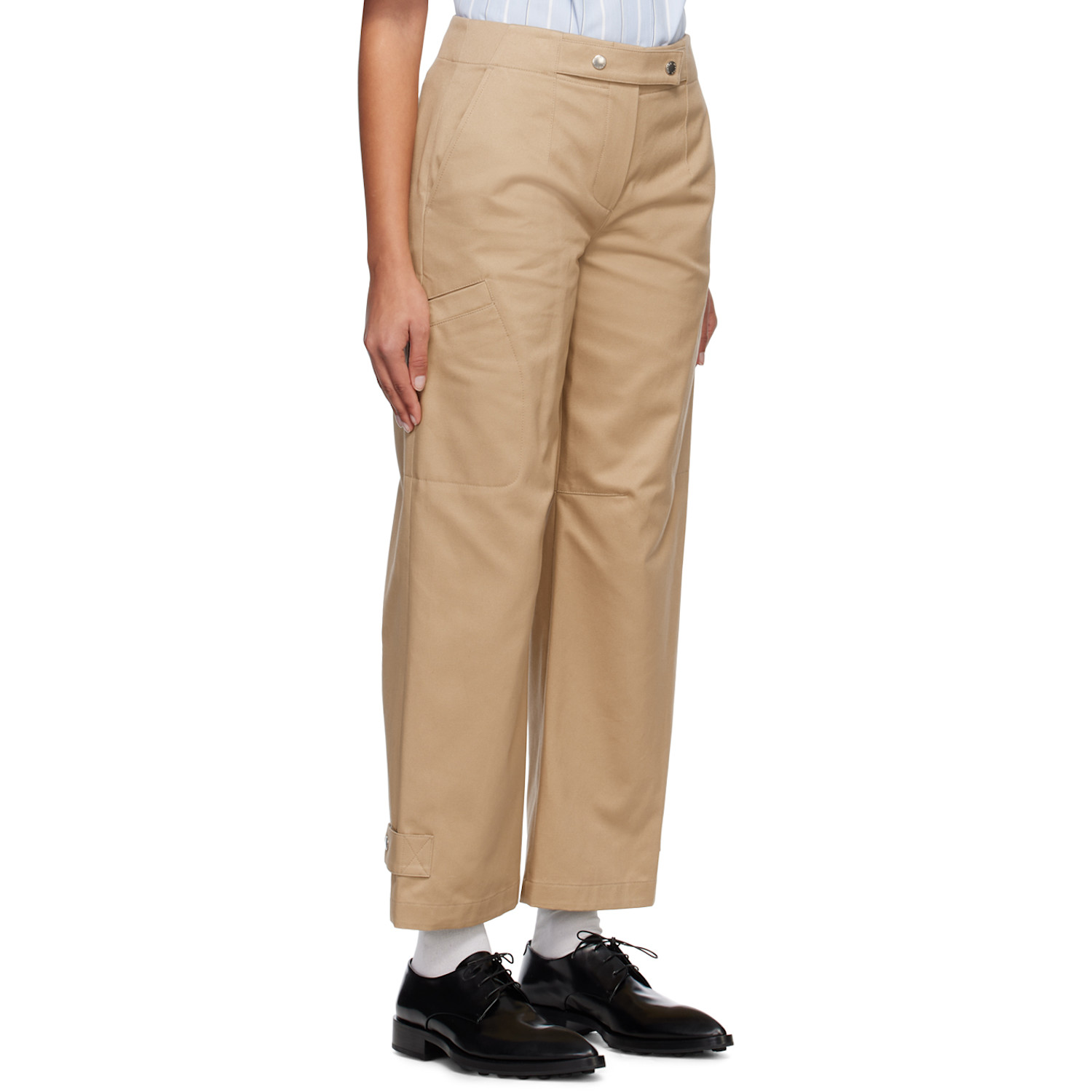  System Beige Press-stud Trousers 
