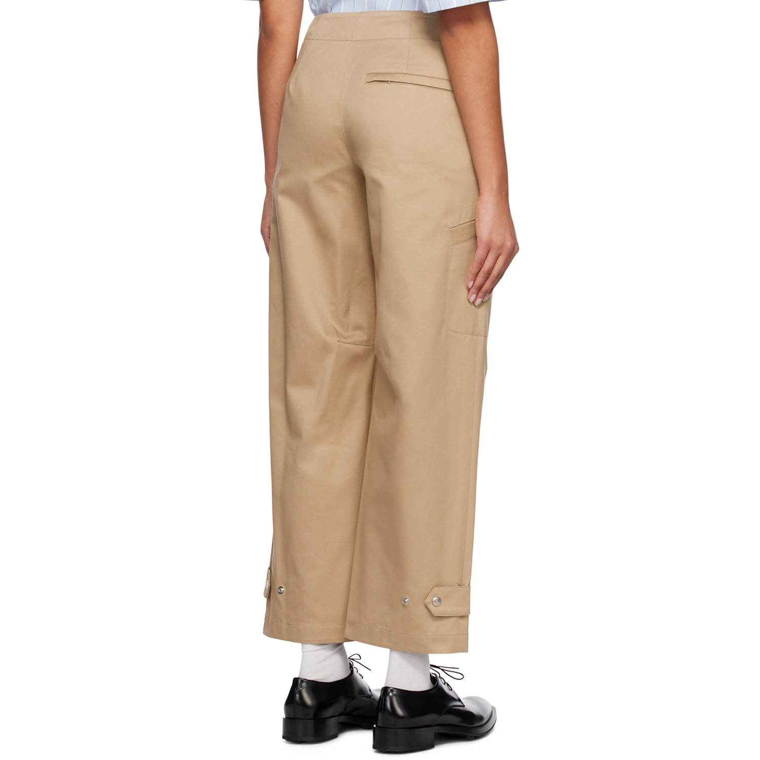  System Beige Press-stud Trousers 