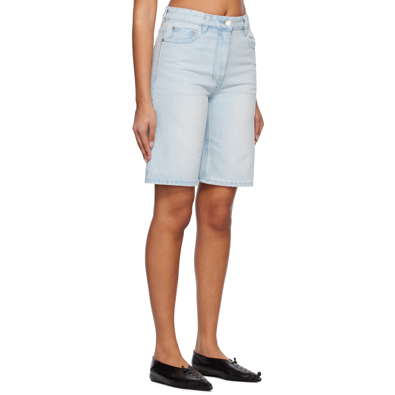  System Blue Faded Denim Shorts 