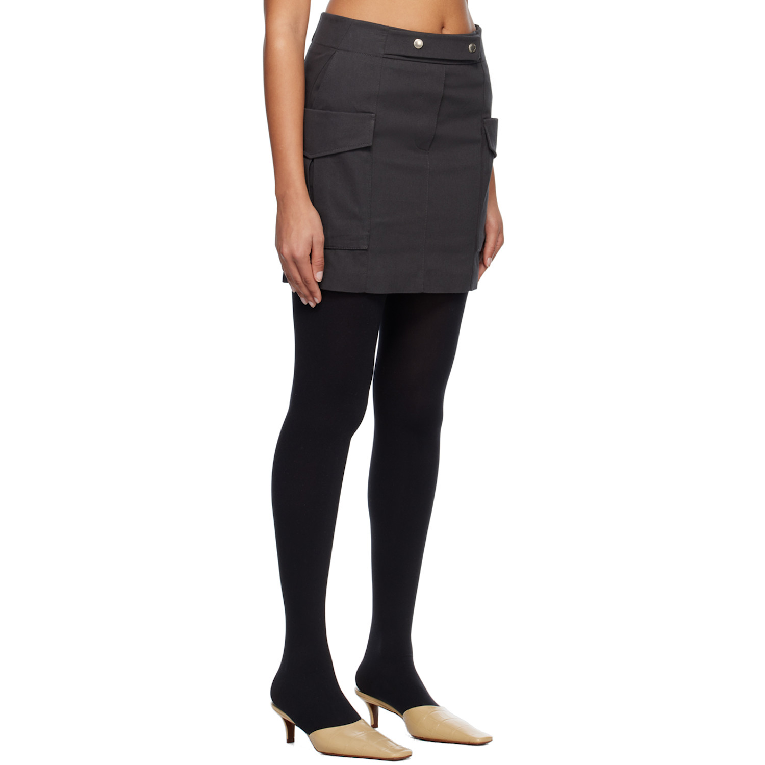  System Gray Cargo Pocket Miniskirt 