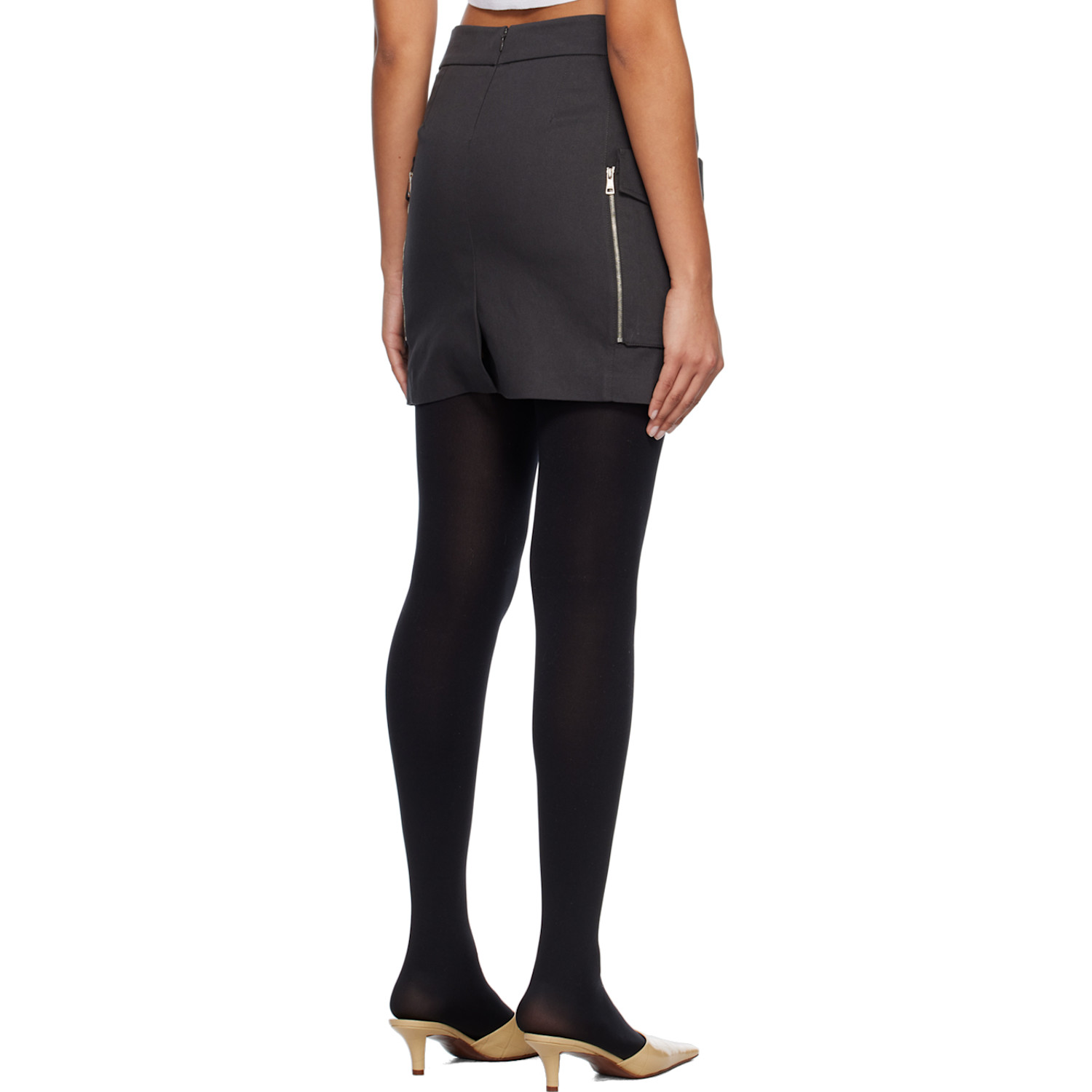  System Gray Cargo Pocket Miniskirt 
