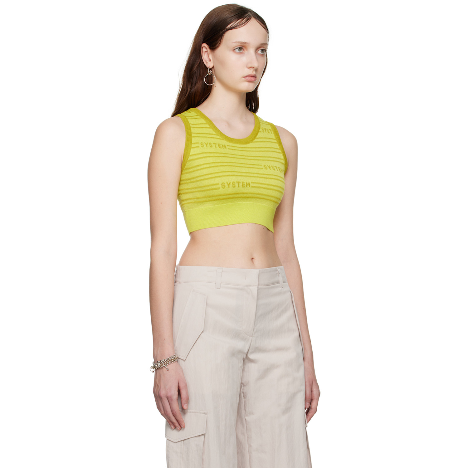  System Green Cropped Tank Top 