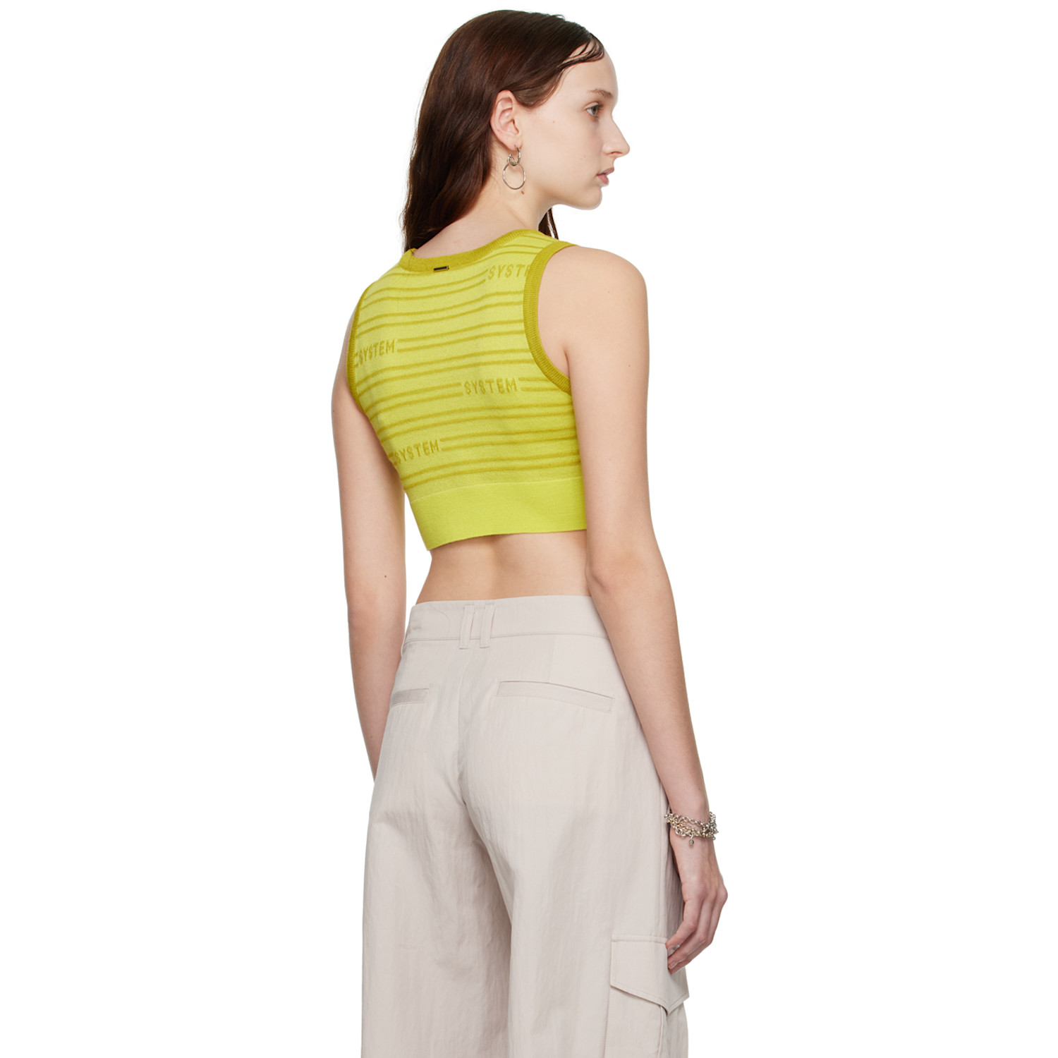  System Green Cropped Tank Top 