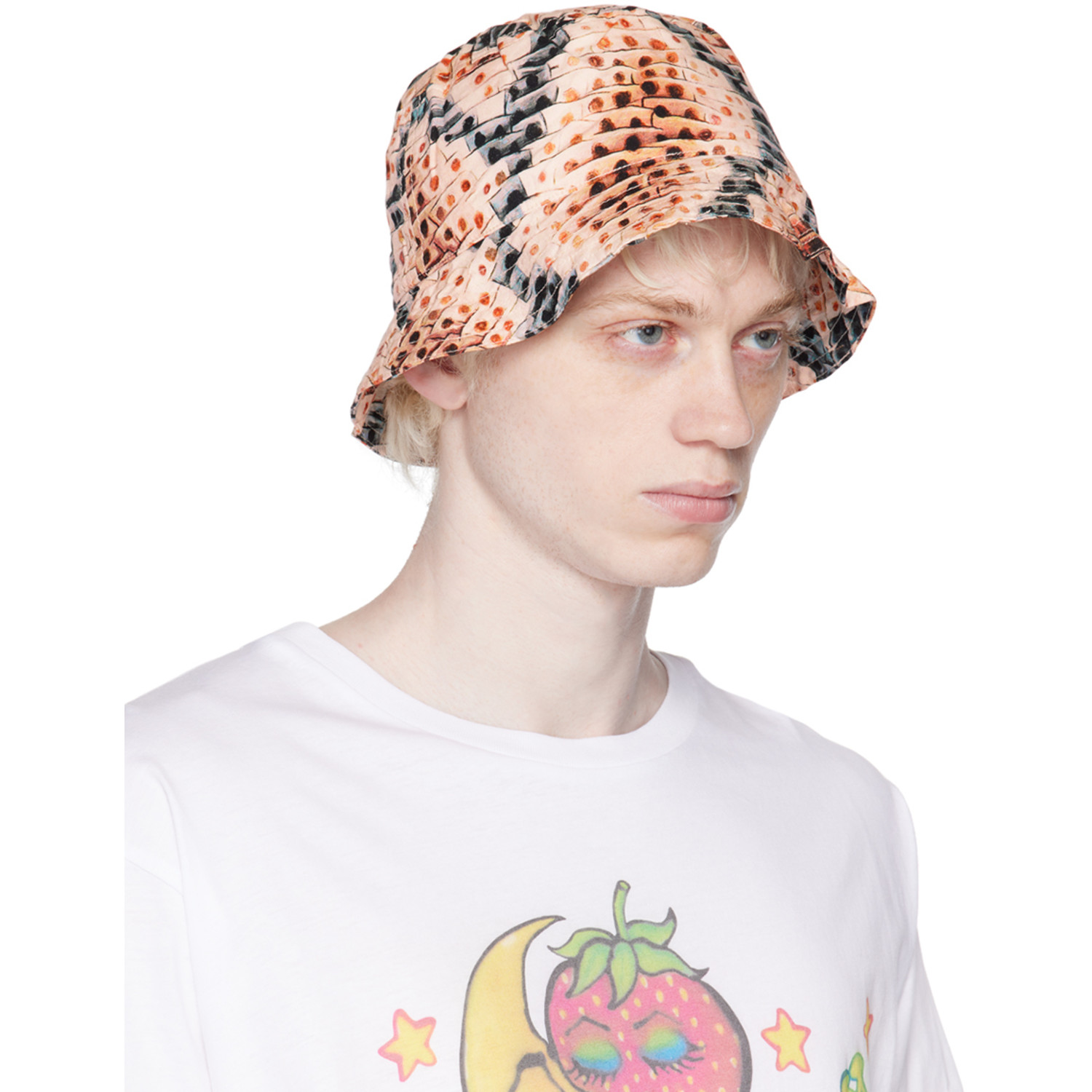  Endless Joy Beige Snake Print Bucket Hat 