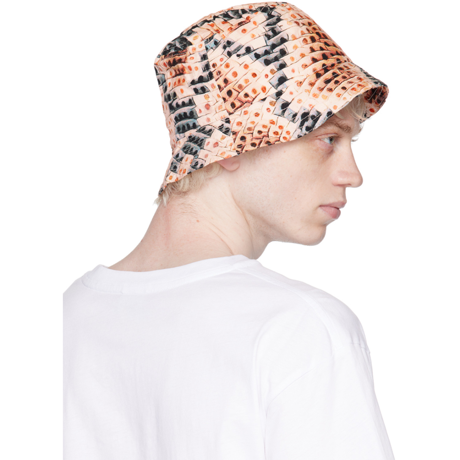  Endless Joy Beige Snake Print Bucket Hat 